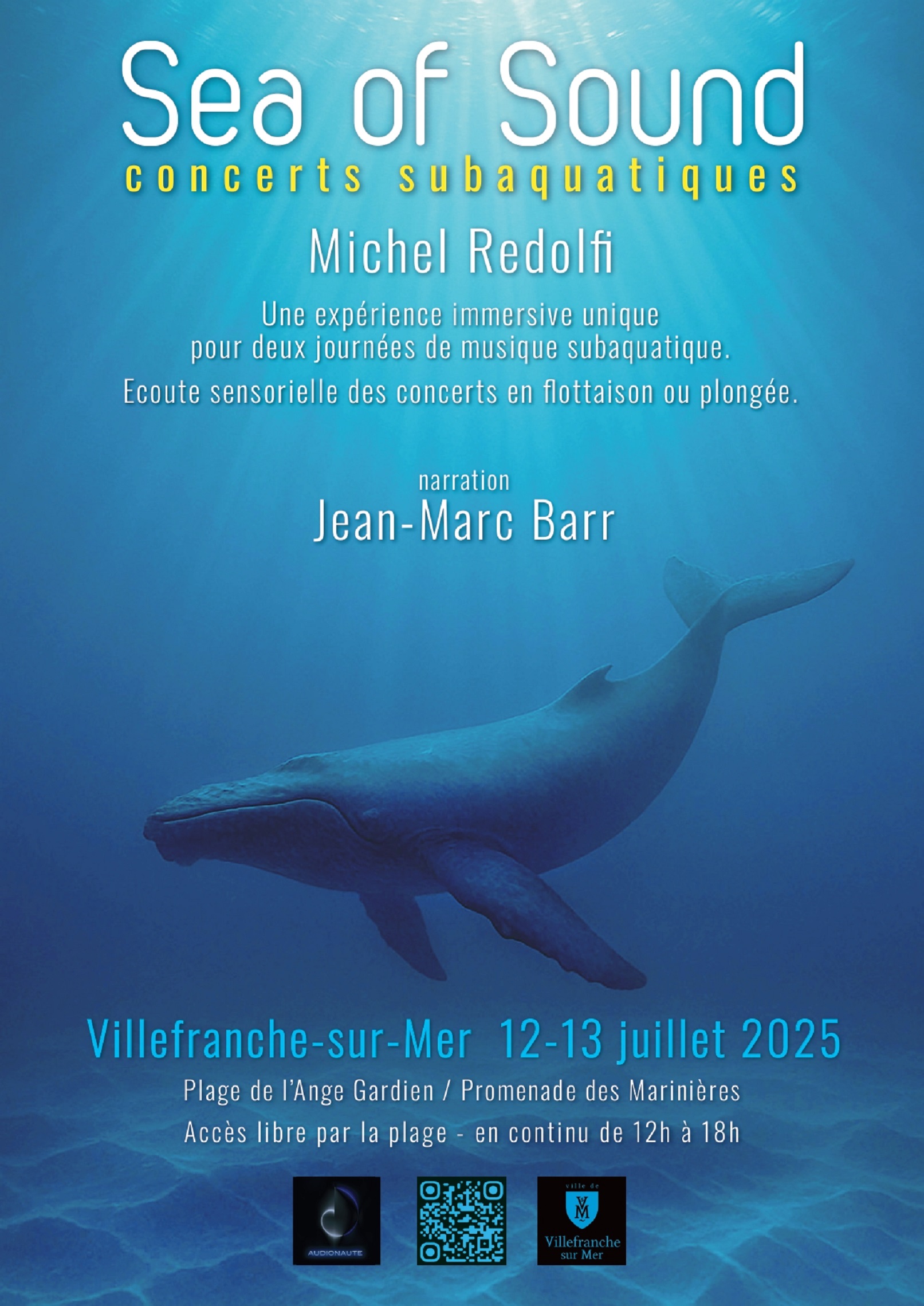 Concerts subaquatiques Sea Of Sound avec lacteur Jean-Marc Barr
