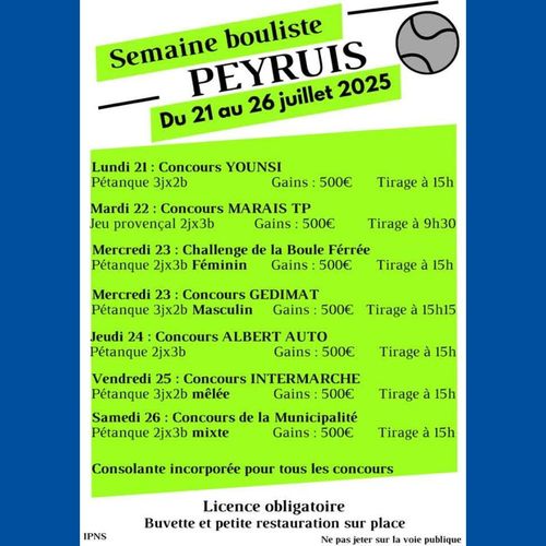 Semaine bouliste  Peyruis