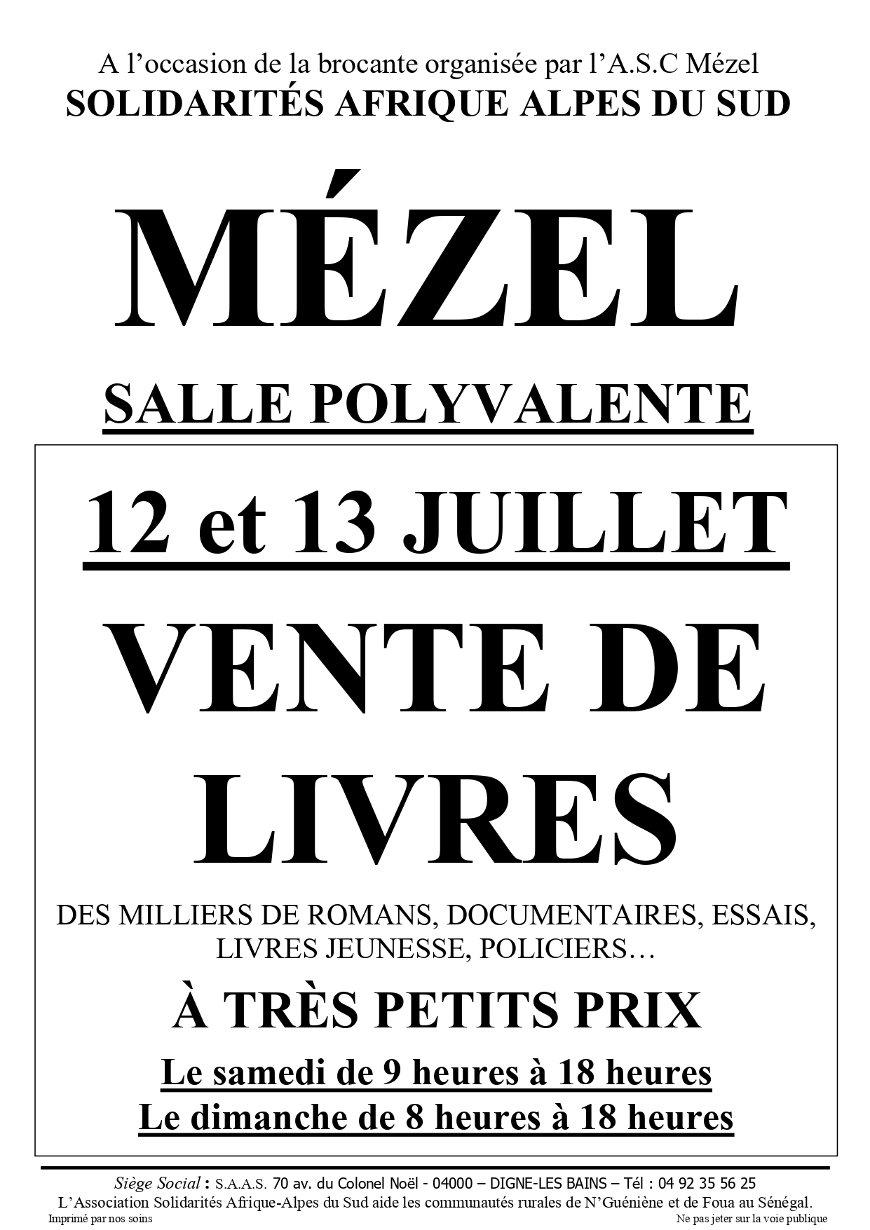 Vente de livres