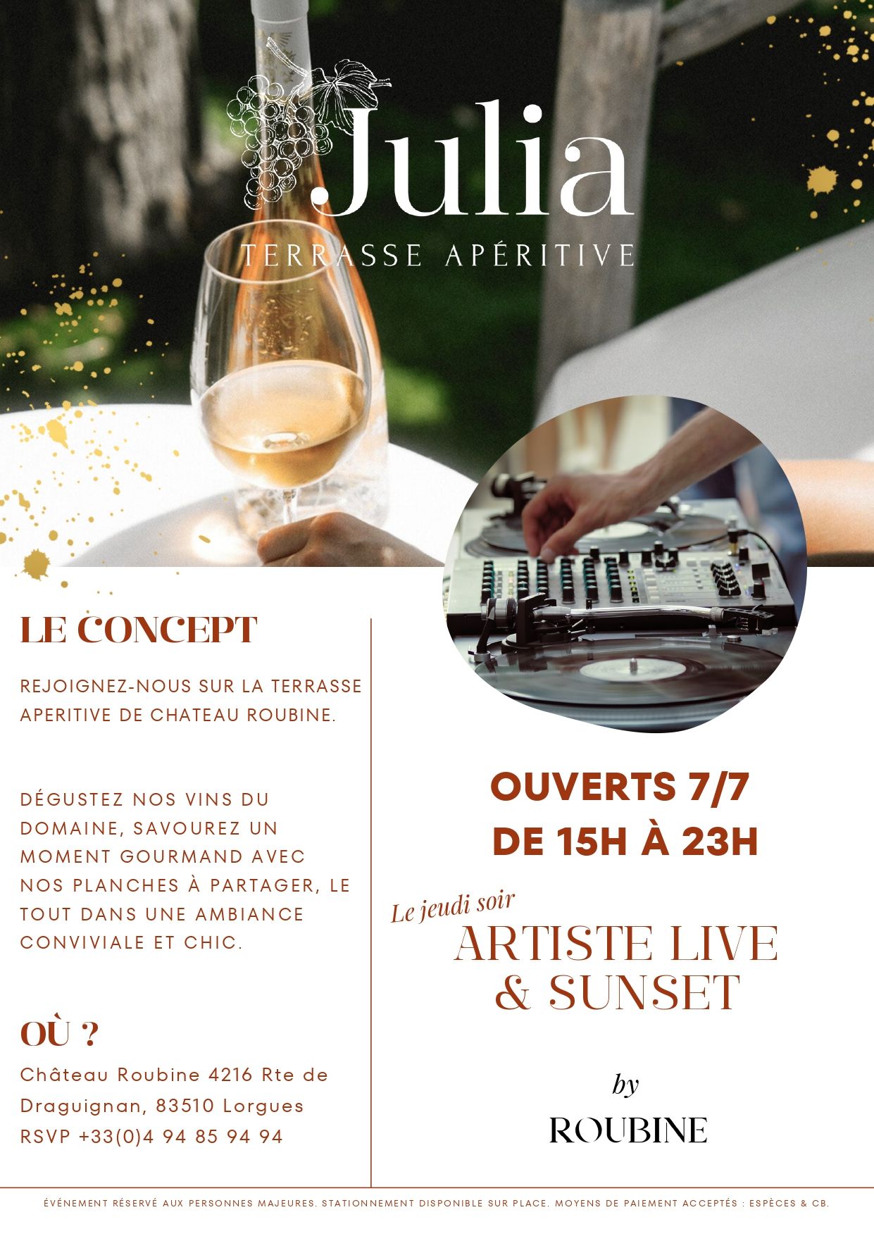 Artiste Live & Sunset - Domaine Roubine
