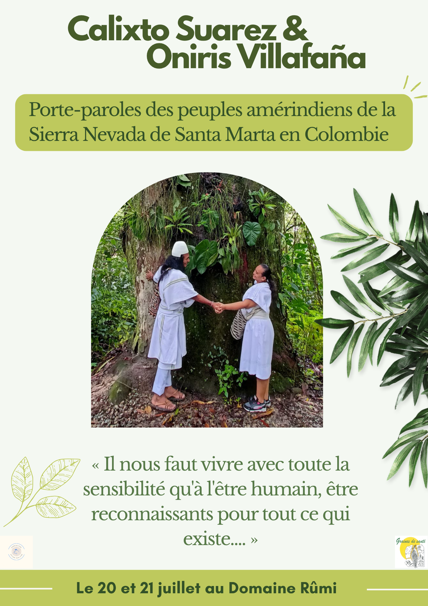 Weekend avec Calixto Suarez et Oniris Villafaa au profit du peuple Arhuaco