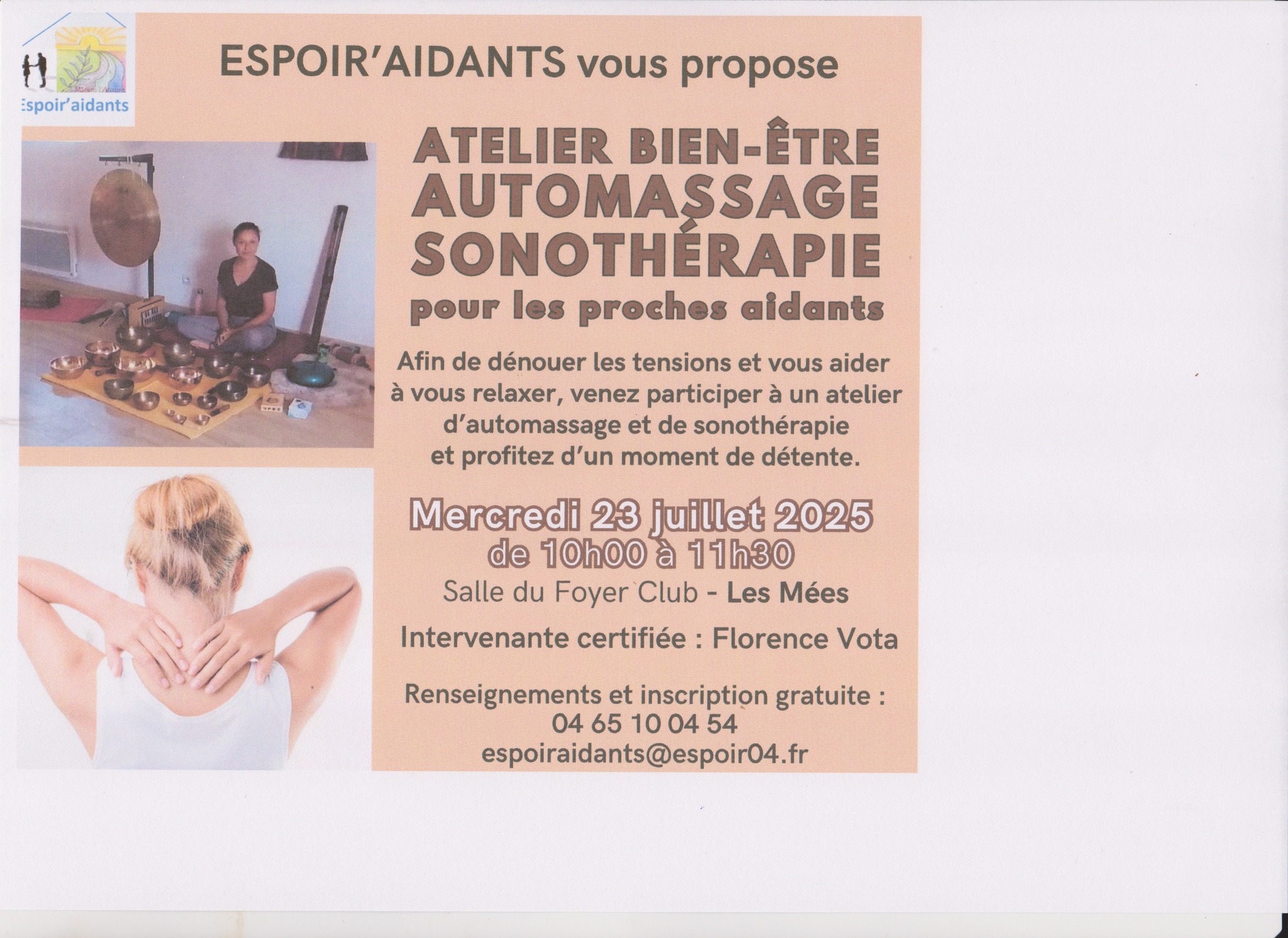 Atelier bien-tre automassage sonothrapie