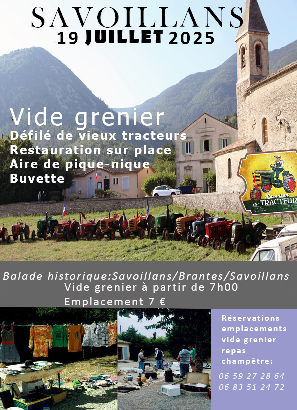 Vide grenier, dfil des vieux tracteurs et balade historique  Savoillans