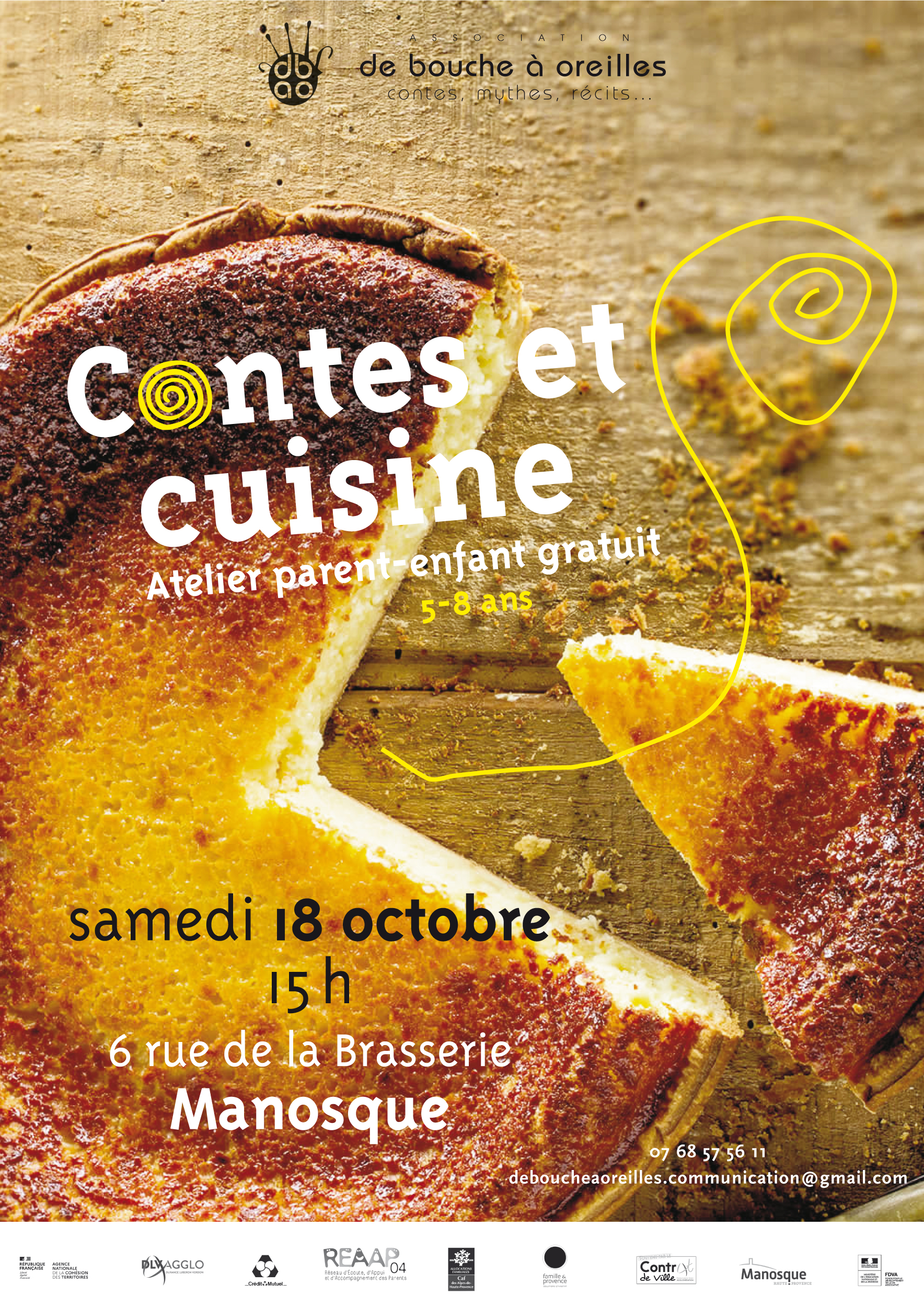 Contes et cuisine, atelier parent-enfant gratuit