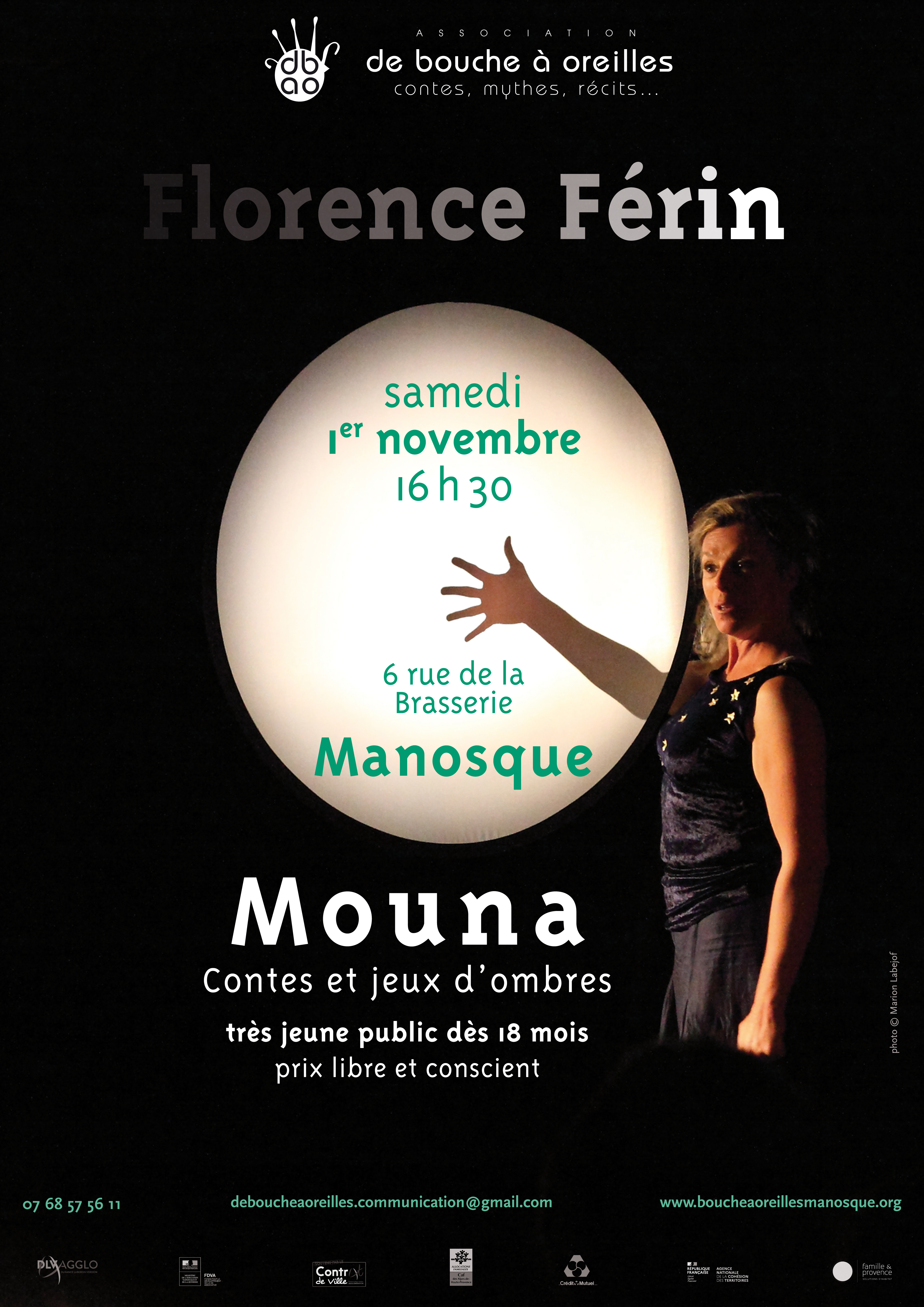 Mouna, contes et jeux d'ombres pour les tout-petits ds 18 mois