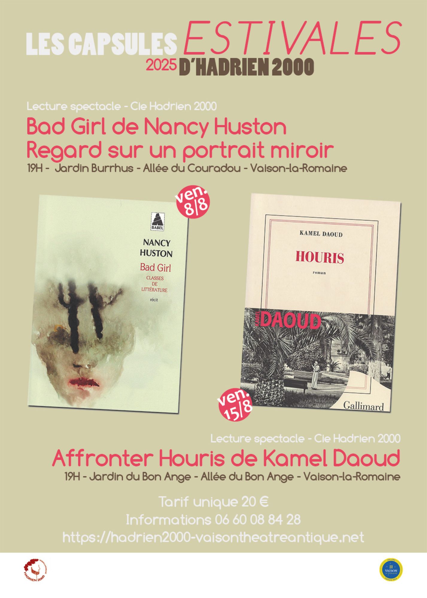 Lecture - Spectacle 'Houris' - Les capsules d'Hadrien 2000