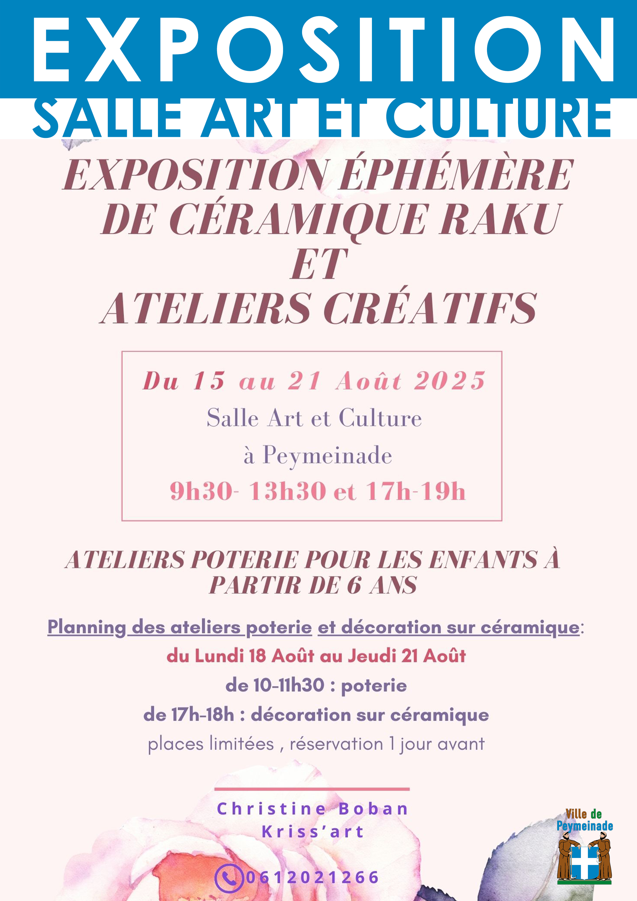 Exposition de cramique Raku et ateliers cratifs