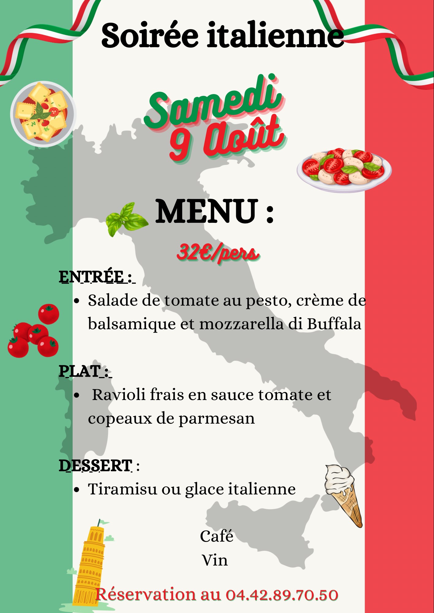 Soire italienne au restaurant Le Palun