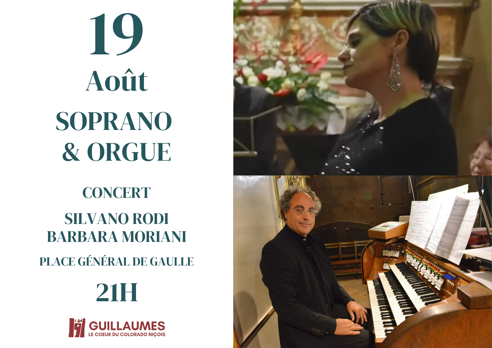 Concert pour SOPRANO et ORGUE :   Salve, Mater  Laudes et Motets  la Vierge  travers les sicles