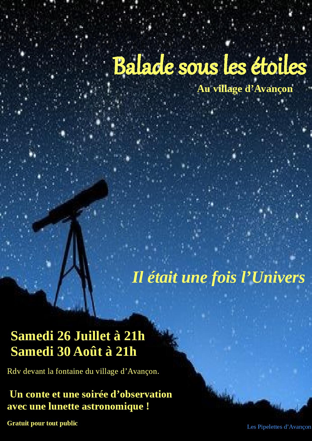 Balade sous les toiles