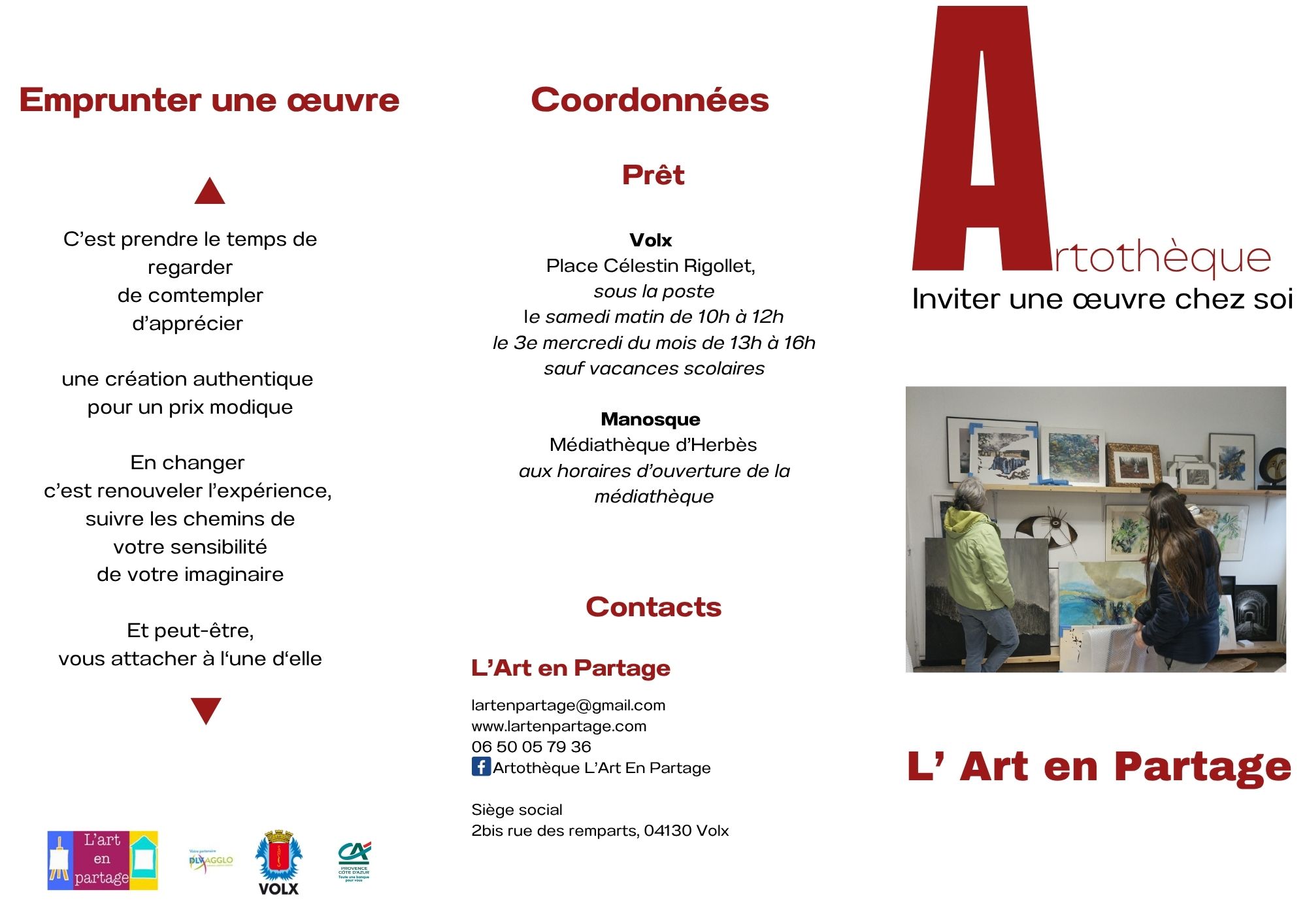 Rouverture de l'artotque l'Art en Partage
