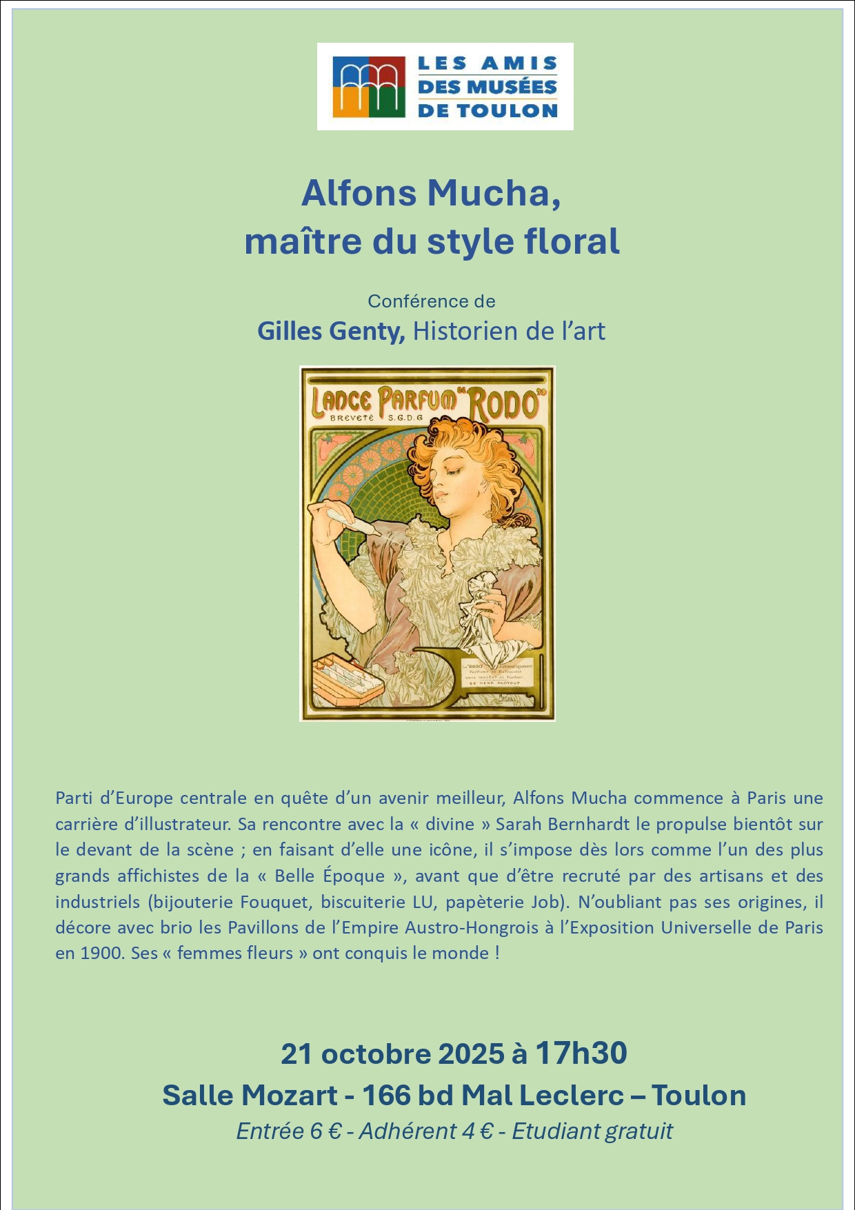 Confrence - Alfons Mucha, matre du style floral