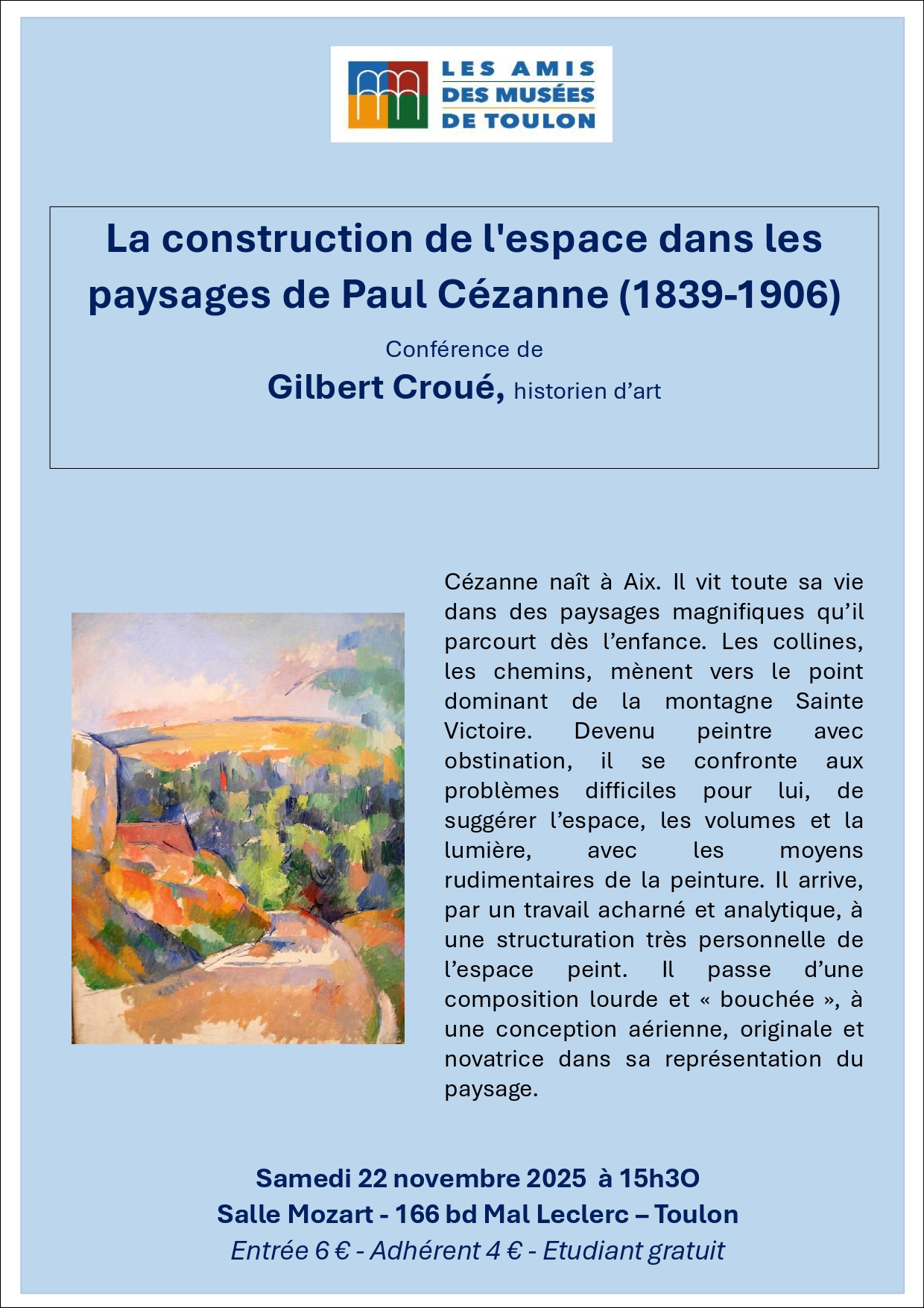 Confrence - La construction de l'espace dans les paysages de Czanne