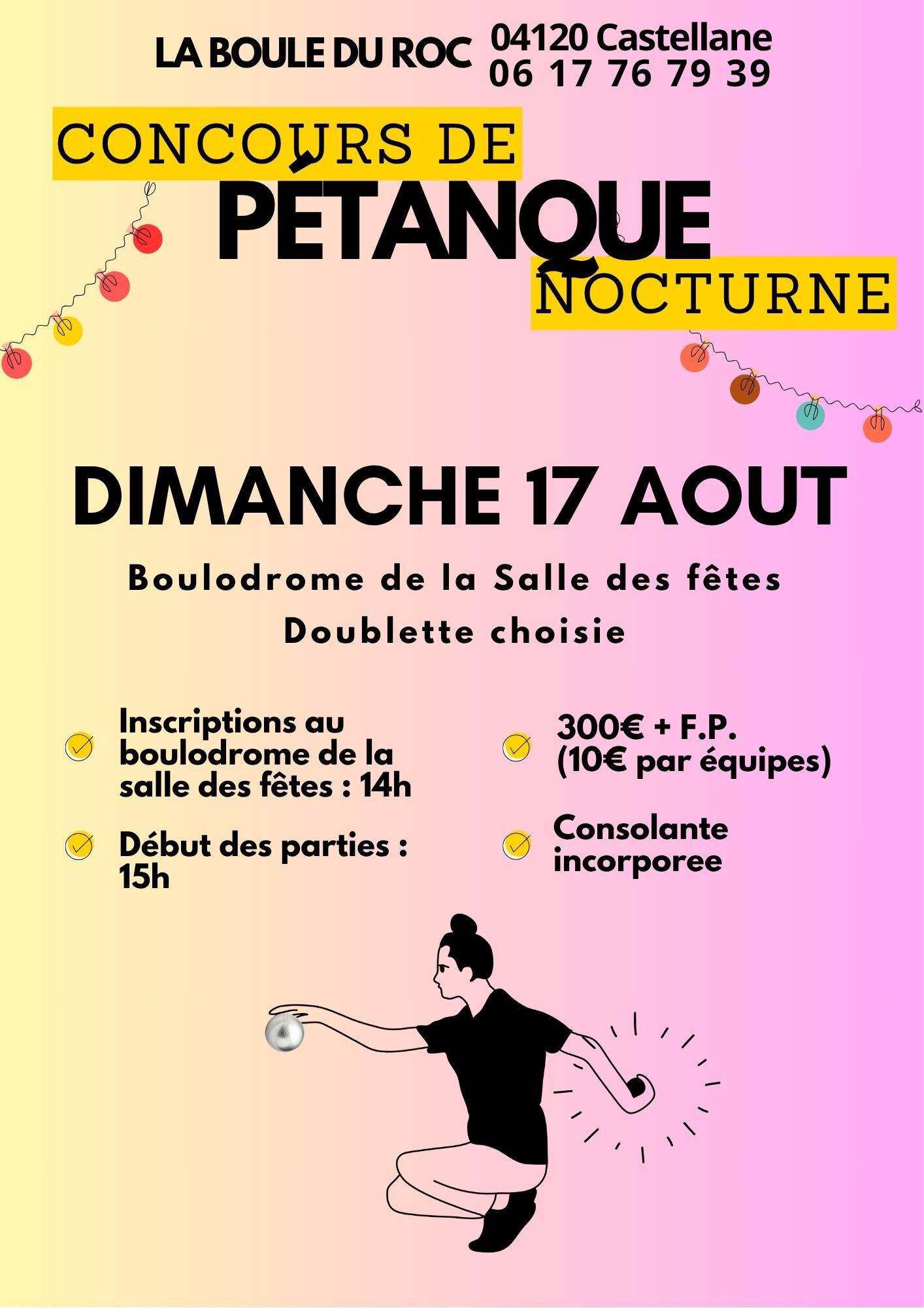 Concours de ptanque doublette choisie