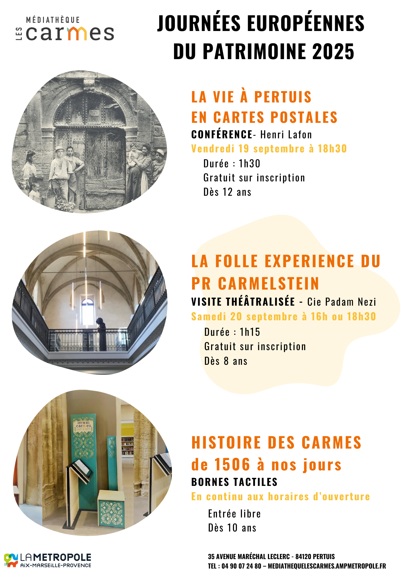 Journes Europennes du patrimoine 2025 - Mdiathque les Carmes