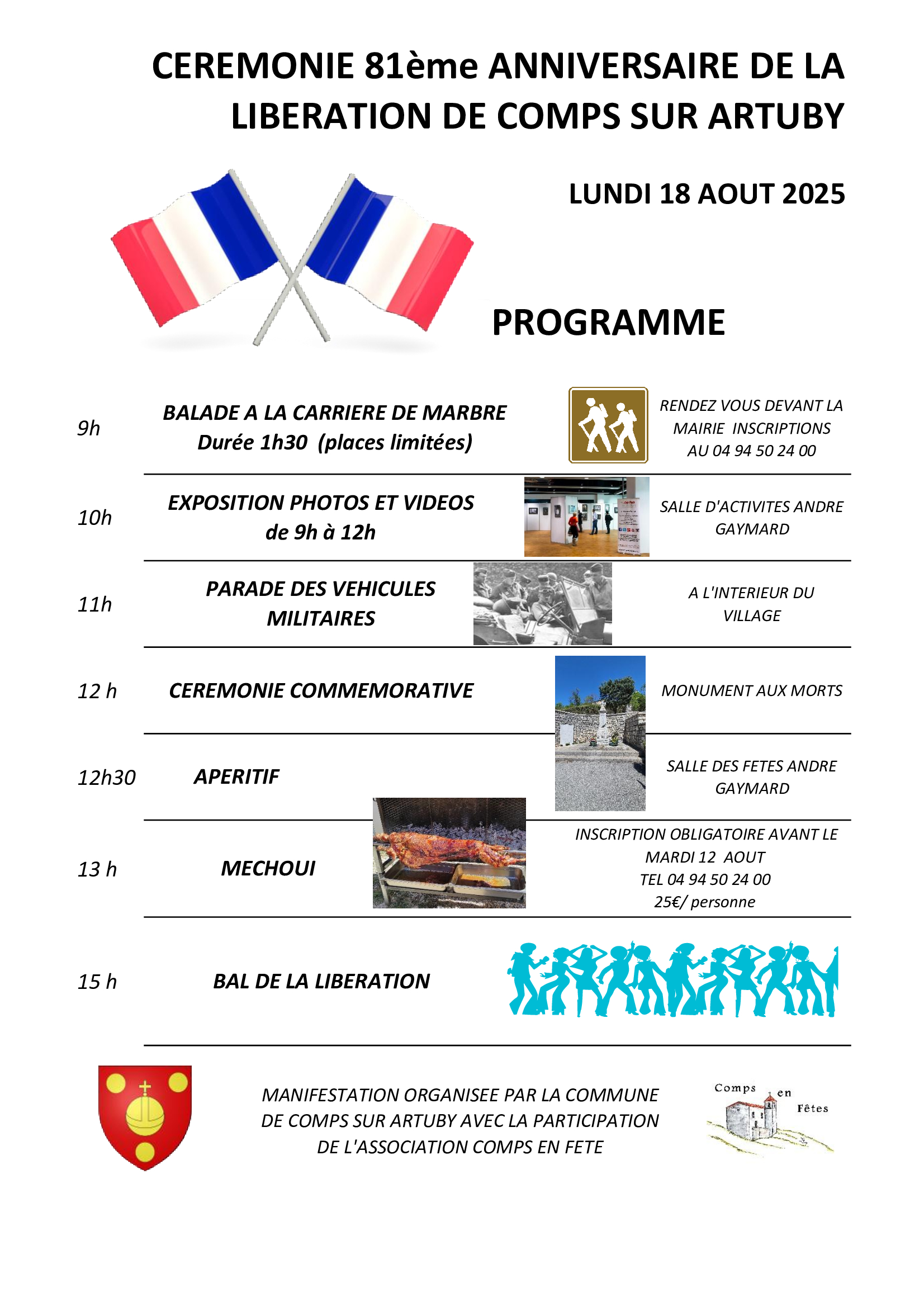 Commmoration de la  Libration de Comps sur Artuby