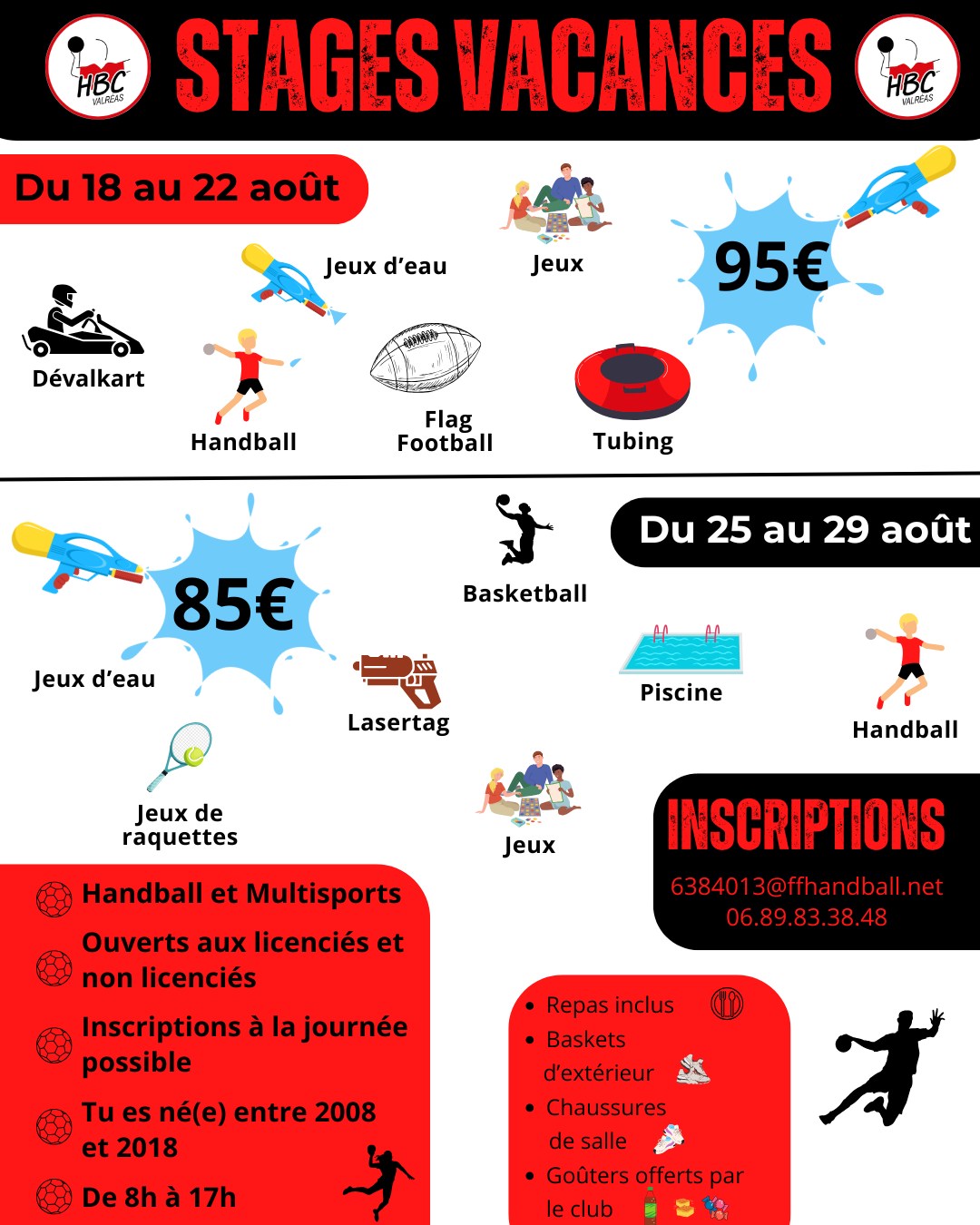 Stage vacances handball et multisports N2