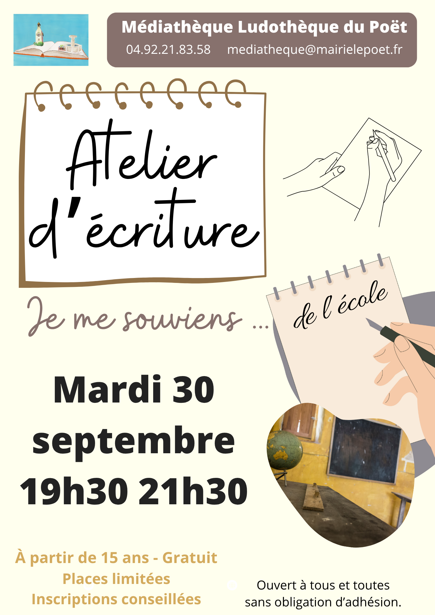 Atelier d'criture pour ados et adultes