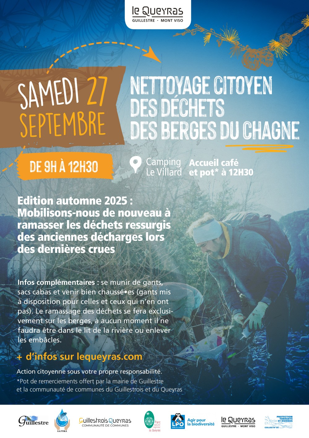 Nettoyage citoyen des dchets des berges du Chagne