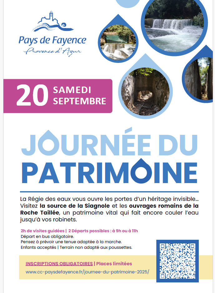 Journes europennes du Patrimoine: visite de la source de la Siagne et Roche Taile