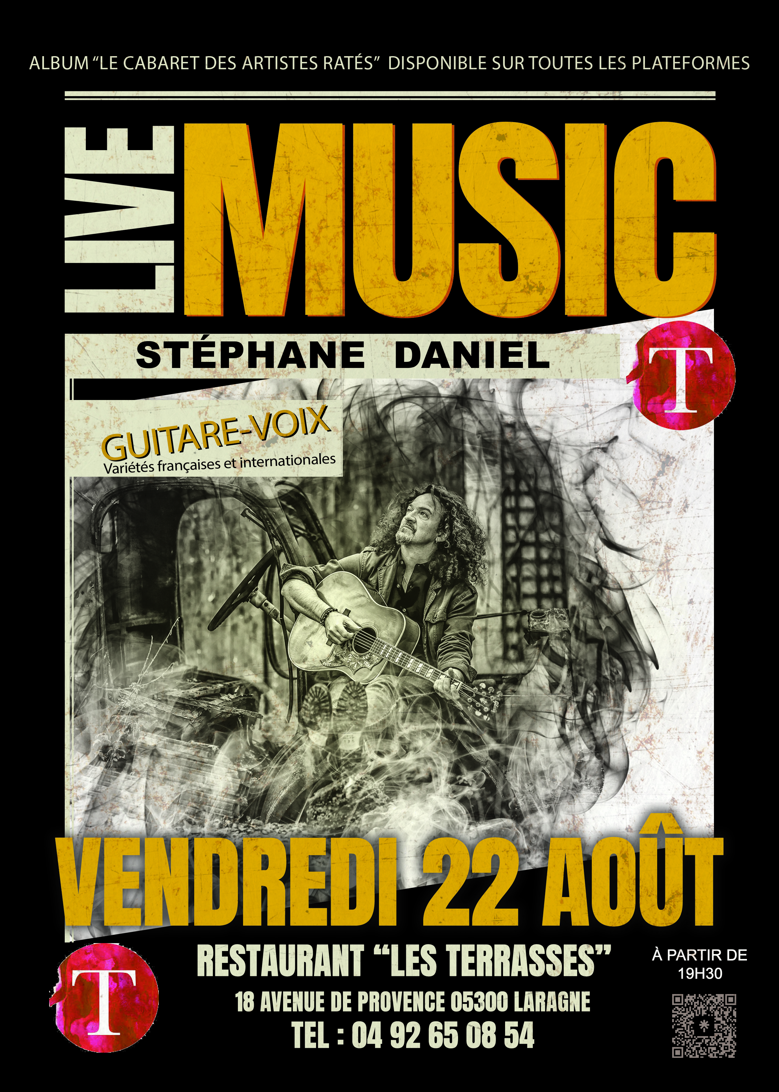 Repas-concert aux Terrasses avec Stphane Daniel