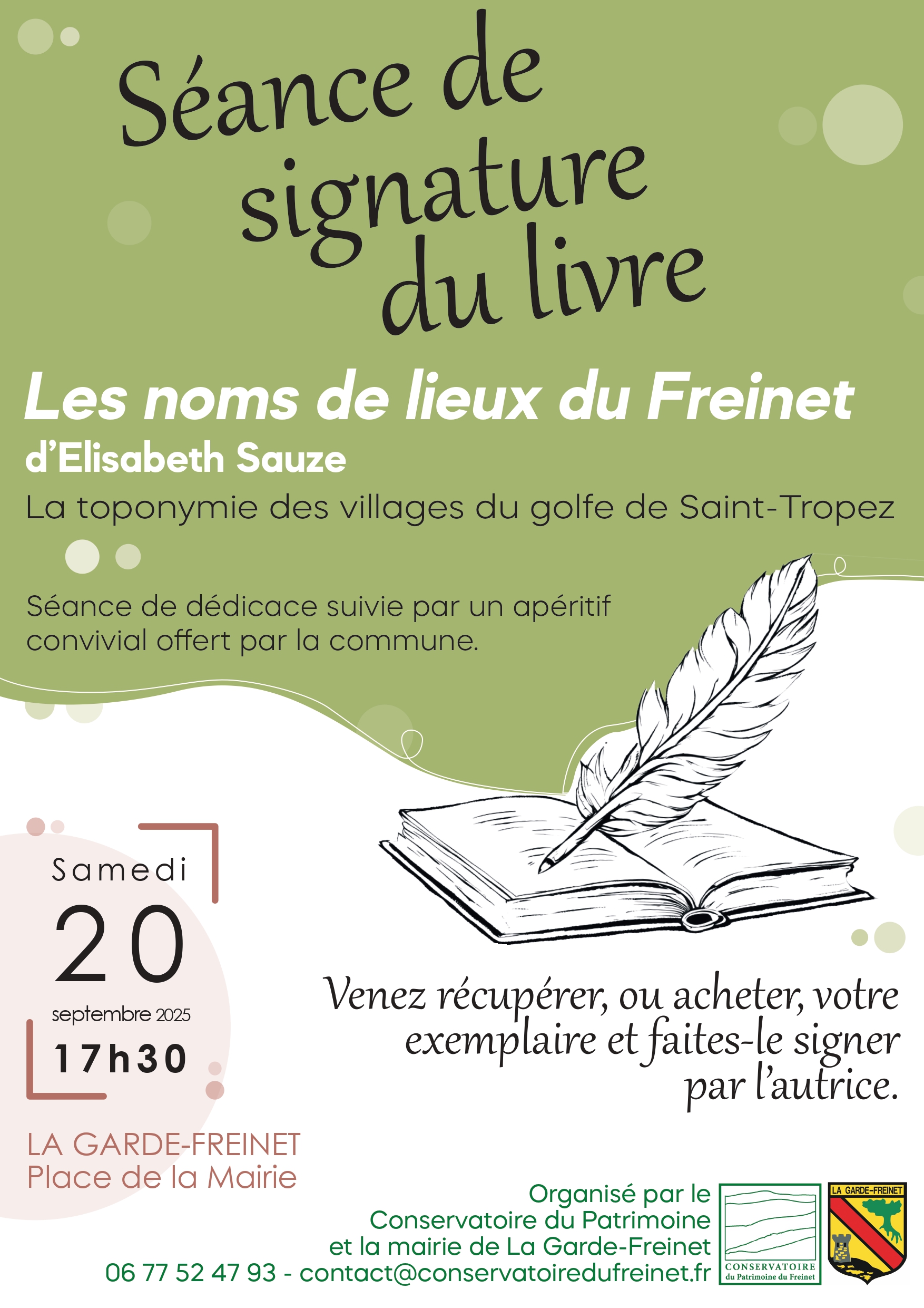 Soire de signature du livre  Les noms de lieux du Freinet 