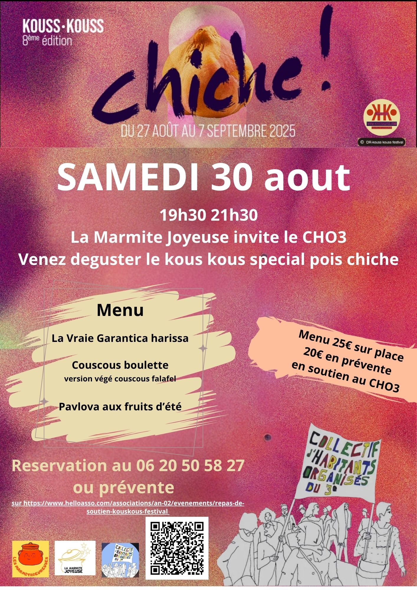 Kouss Kouss Festival repas spcial pois chiche par le collectif des Habitants Organiss du 3e arrondissement
