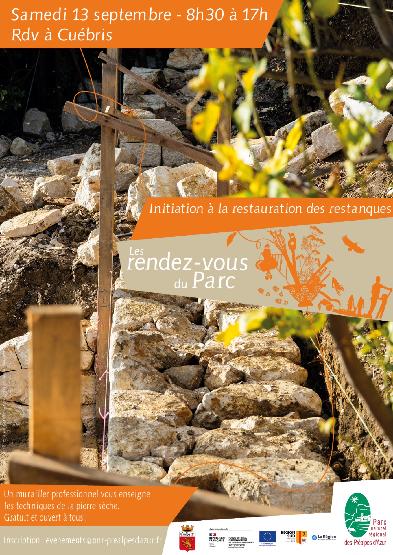 Chantier de restauration de mur en pierre sche  Cuebris