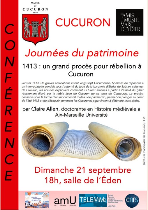 Journes europennes du patrimoine  Cucuron