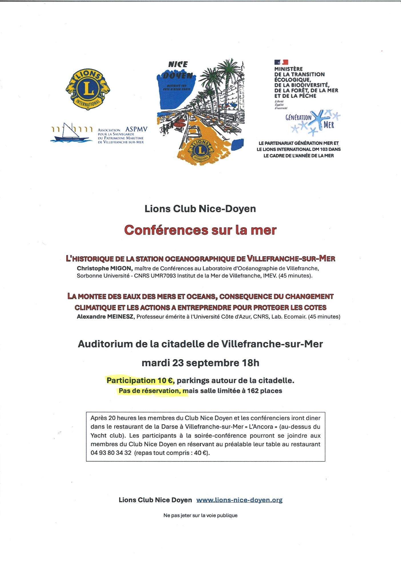 Confrences sur la Mer