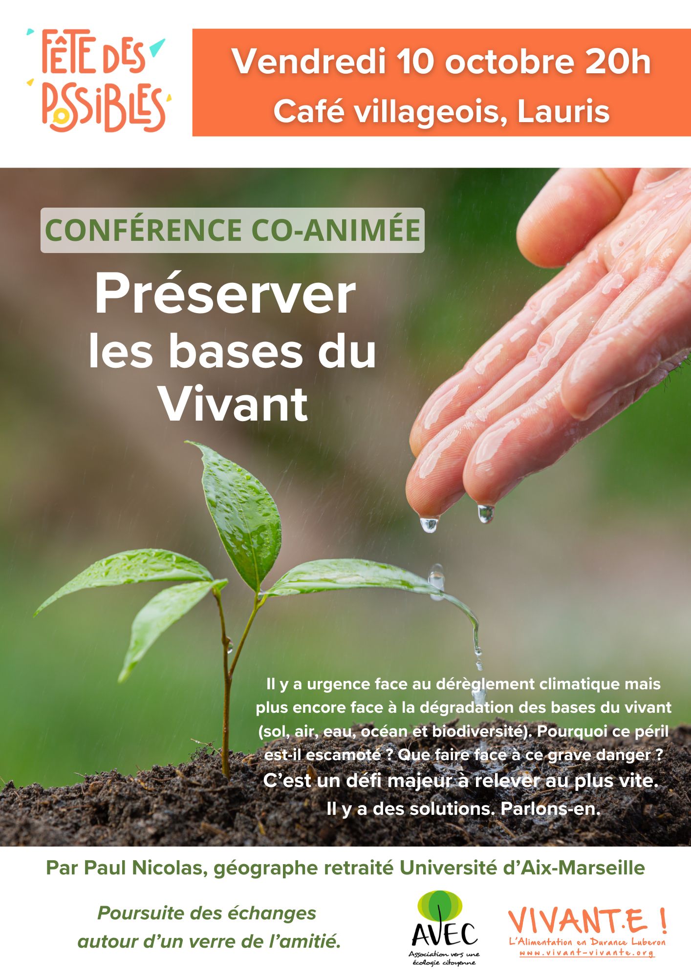 Confrence - Prserver les bases du Vivant