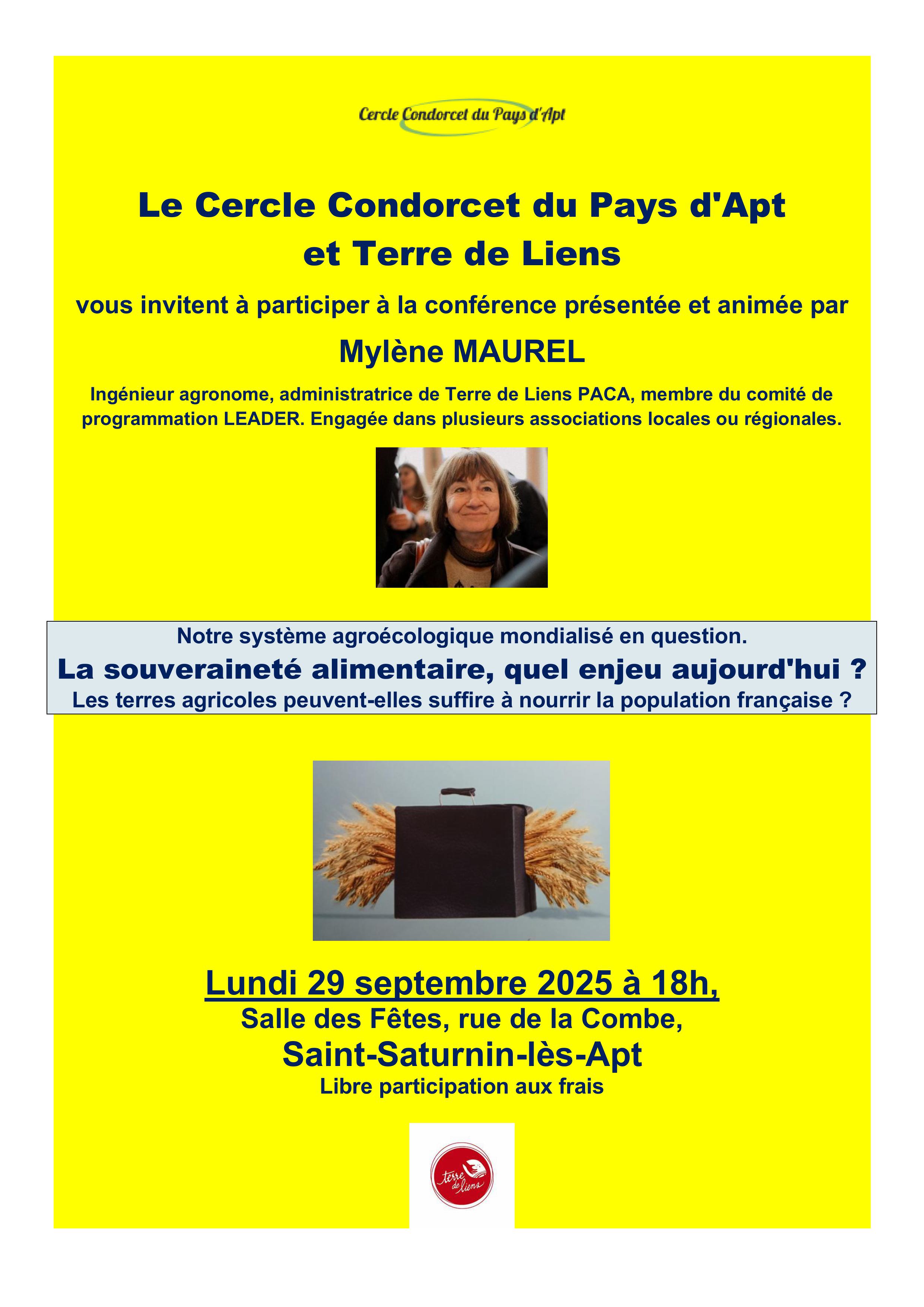 Confrence/Dbat  l'initiative du Cercle Condorcet du pays d'Apt