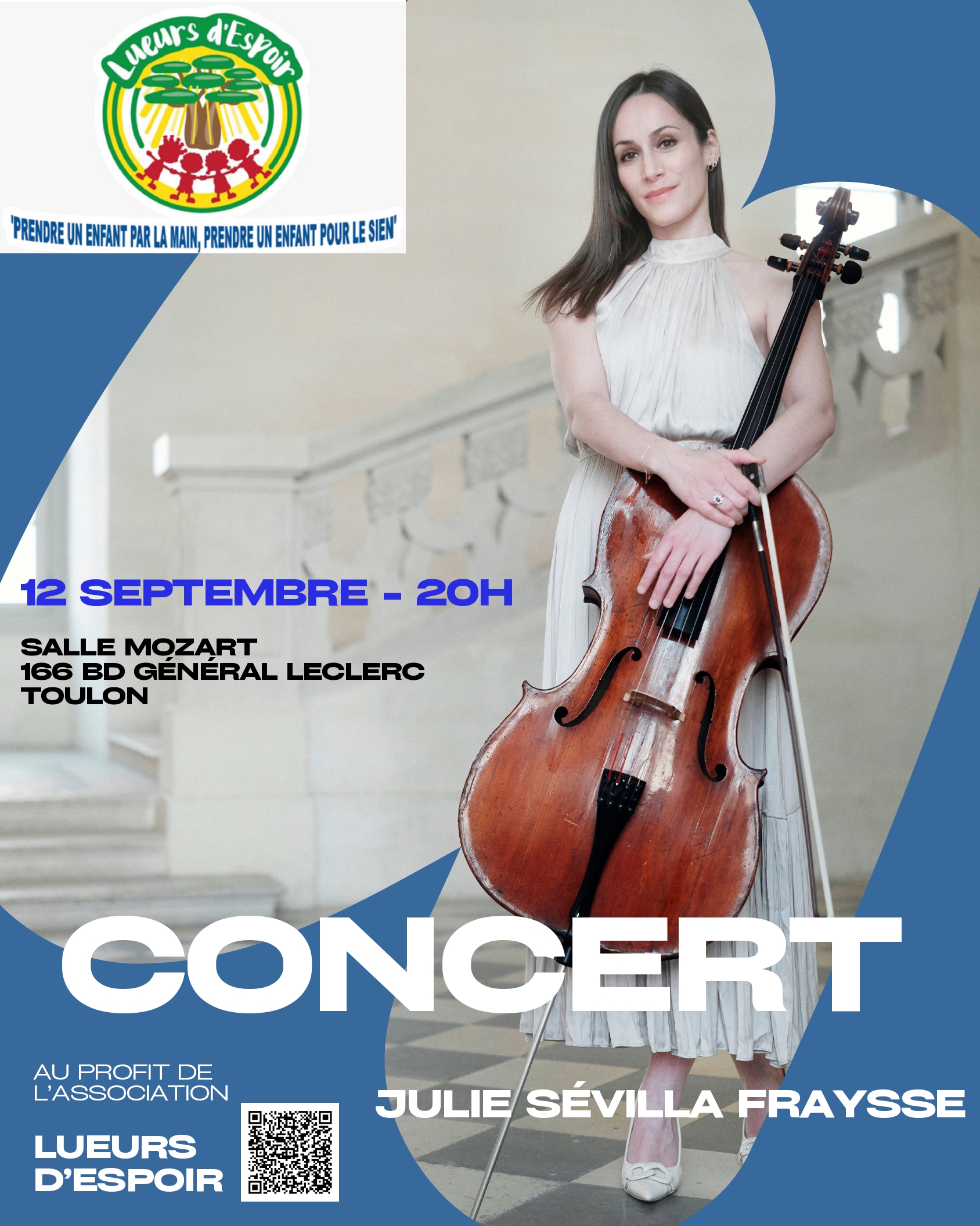 Concert caritatif violoncelle de Julie Svilla Fraysse
