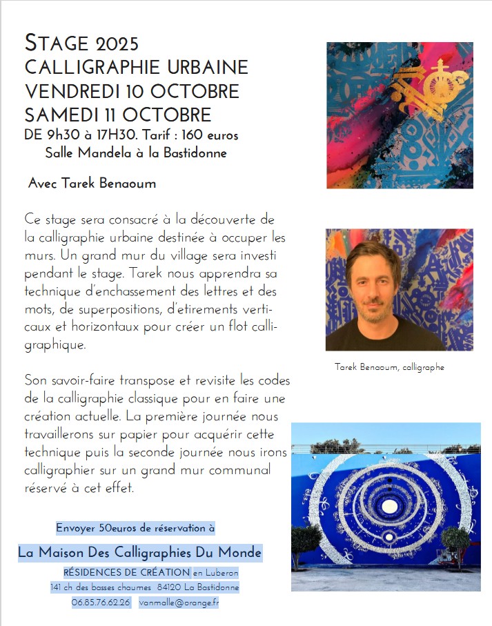 Stage de calligraphie urbaine  La Bastidonne