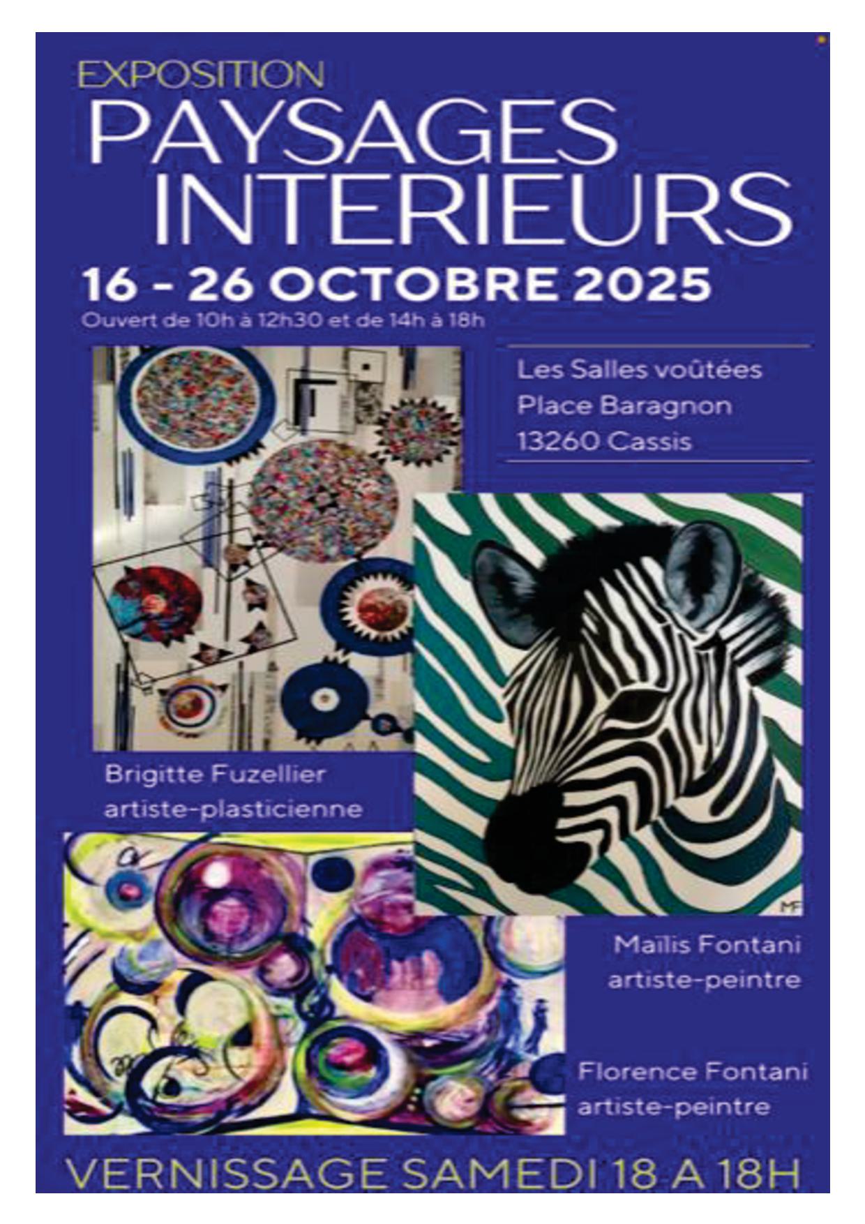 Exposition  Paysages intrieurs  de Brigitte Fuzelier, Malis et Florence Fontani aux Salles Voutes