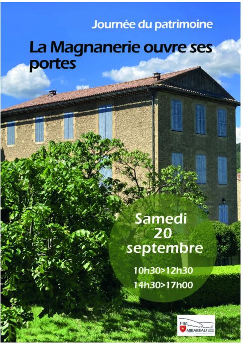 La Magnanerie vous ouvre ses portes pour les journes du patrimoine  Mirabeau