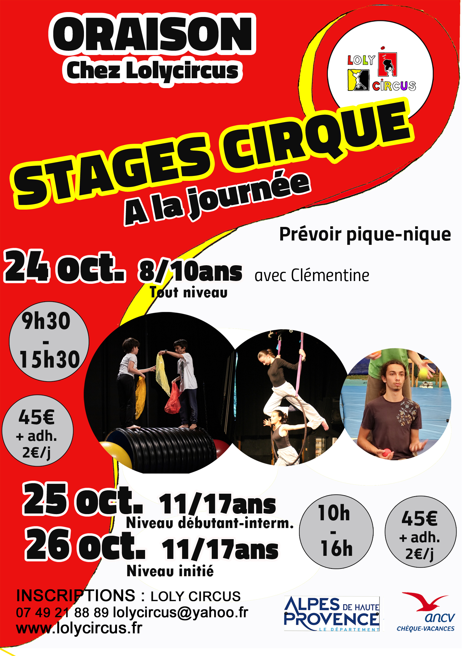 Journe dcouverte cirque 11/17 ans niveau dbutant-intermdiaire