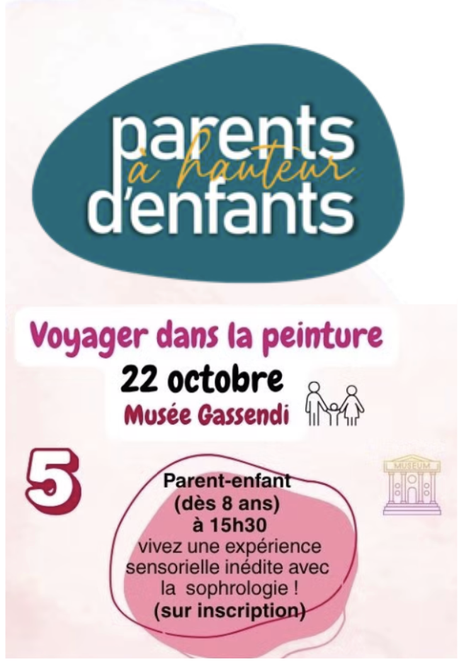 Parents  hauteur d'enfants au muse Gassendi