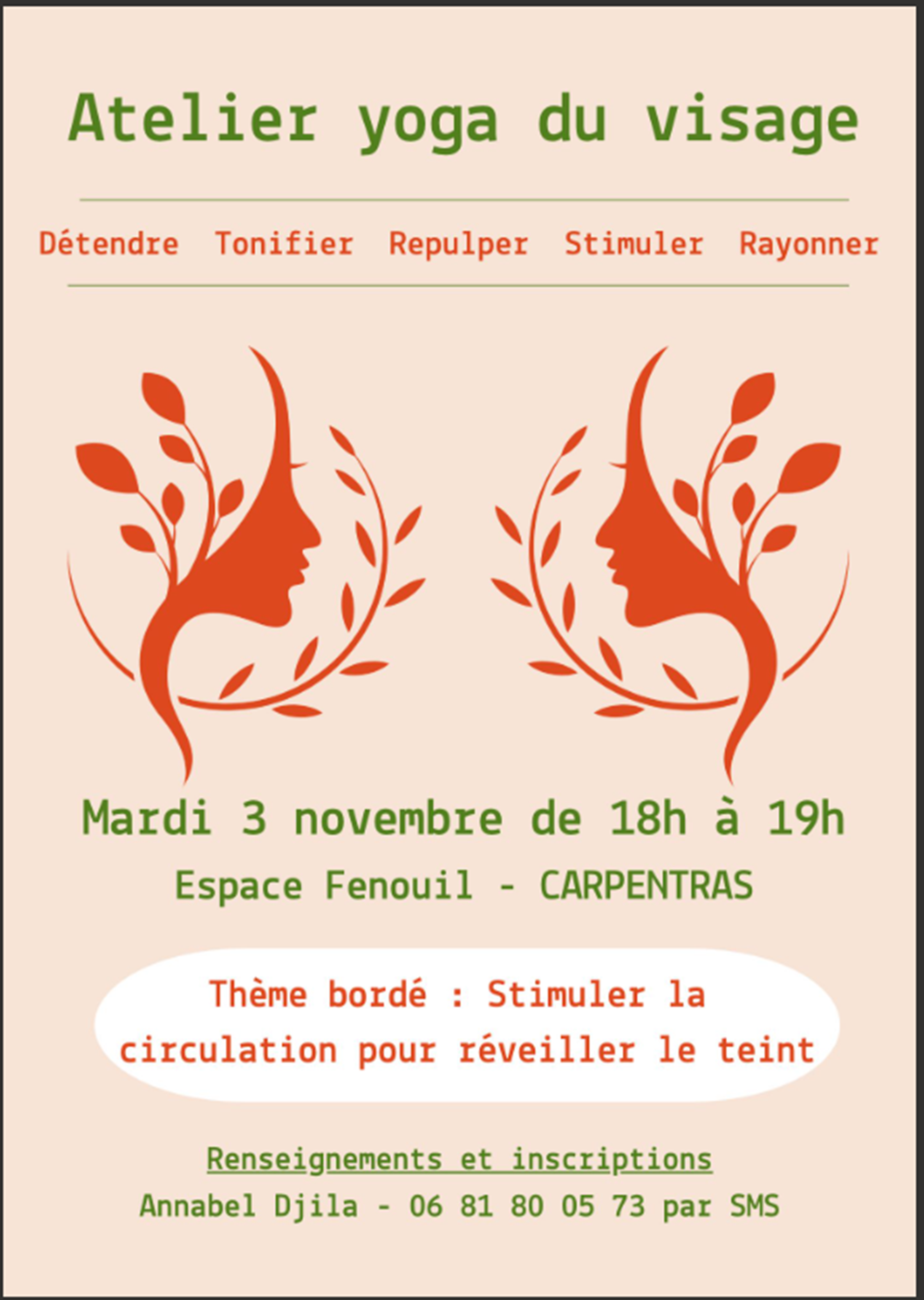 Espace Fenouil : Atelier yoga du visage