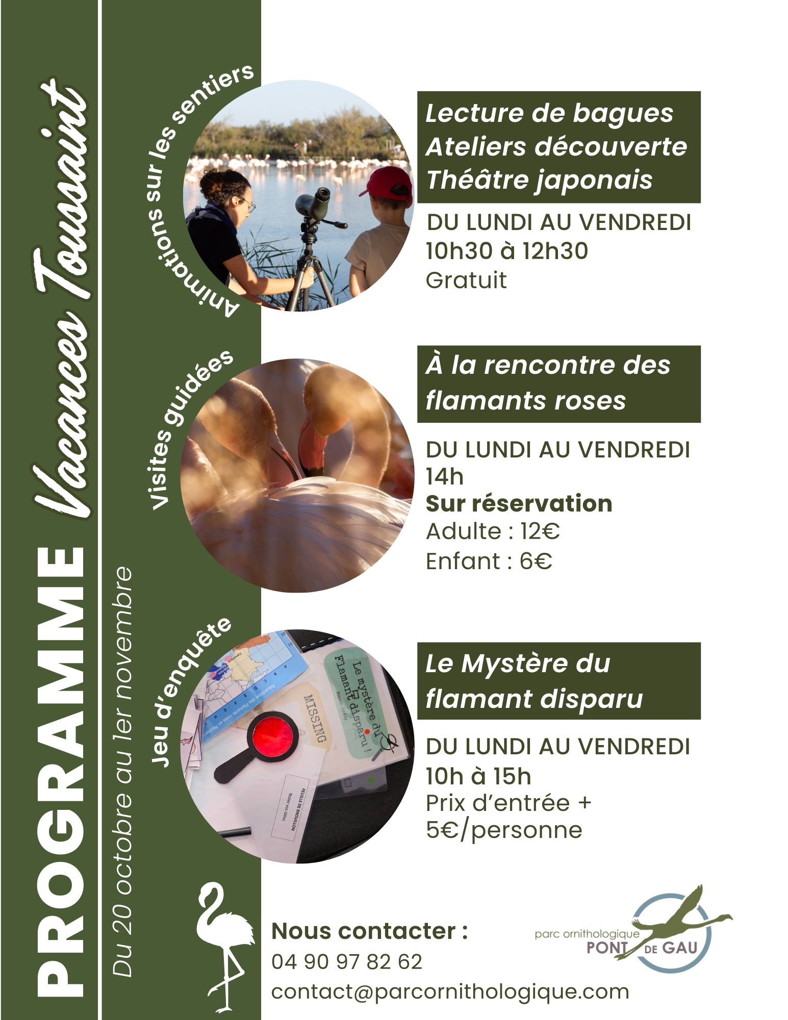 Parc Ornithologique - Vacances de la Toussaint