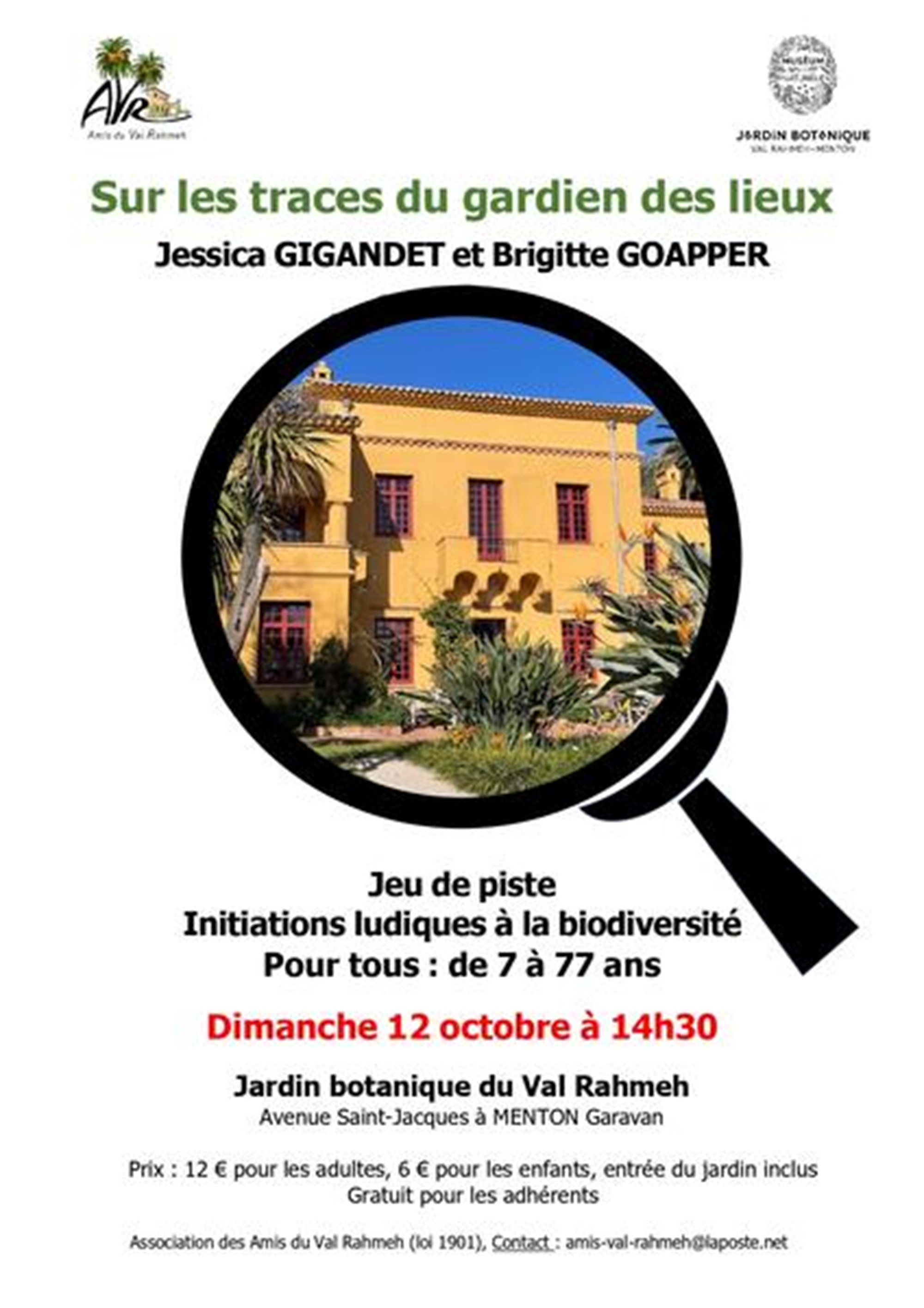 Jeu de piste au jardin botanique Val Rahmeh-Menton