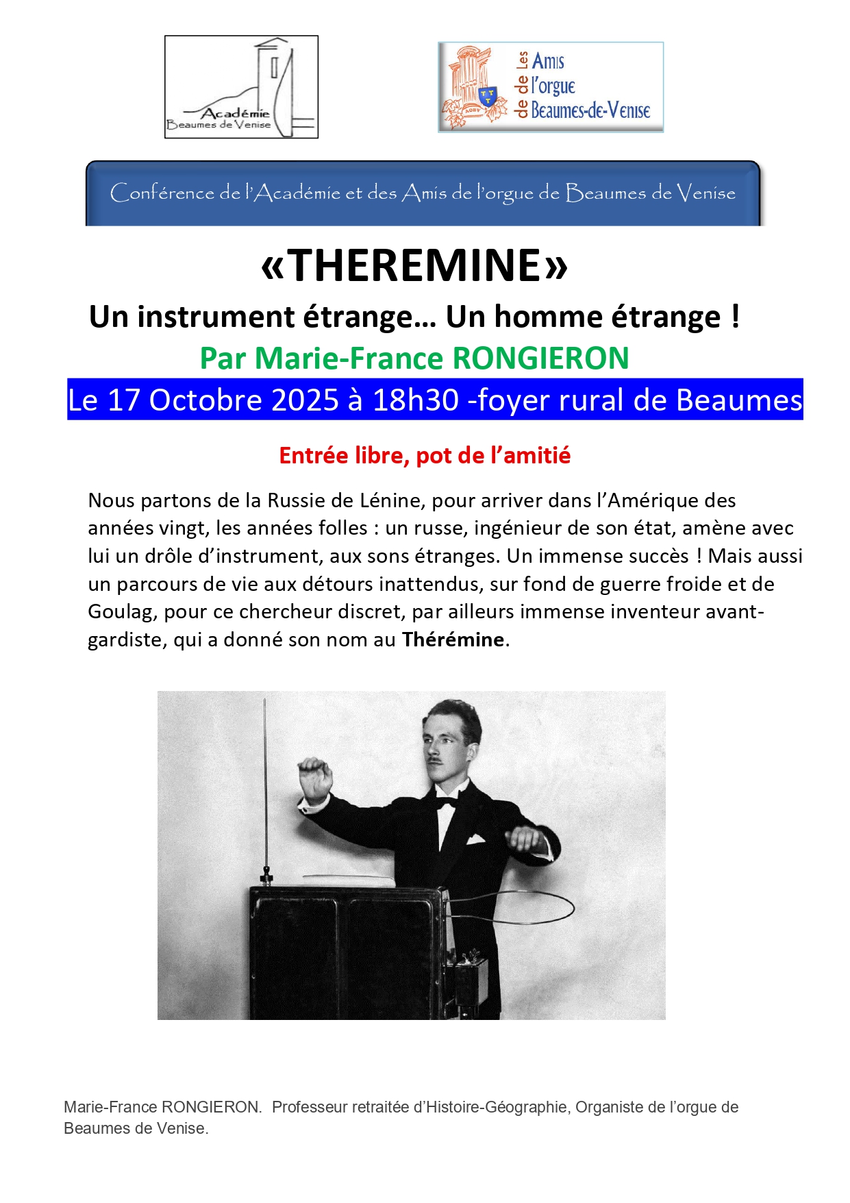 Confrence Thremine : un instrument trange... Un homme trange