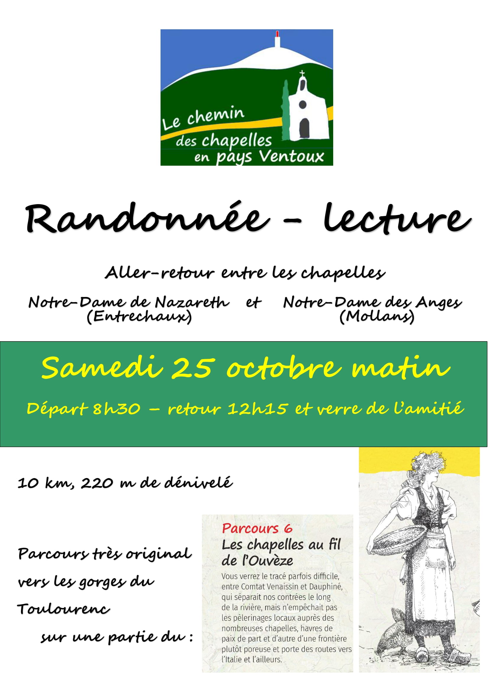 Randonne-lecture entre les chapelles