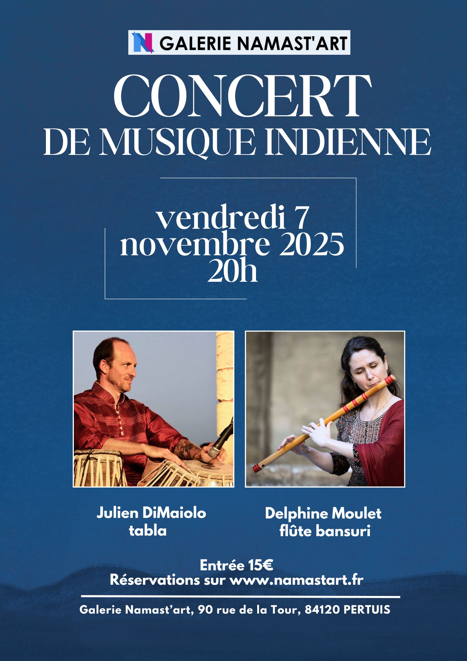 Concert de musique indienne, flte et tabla.