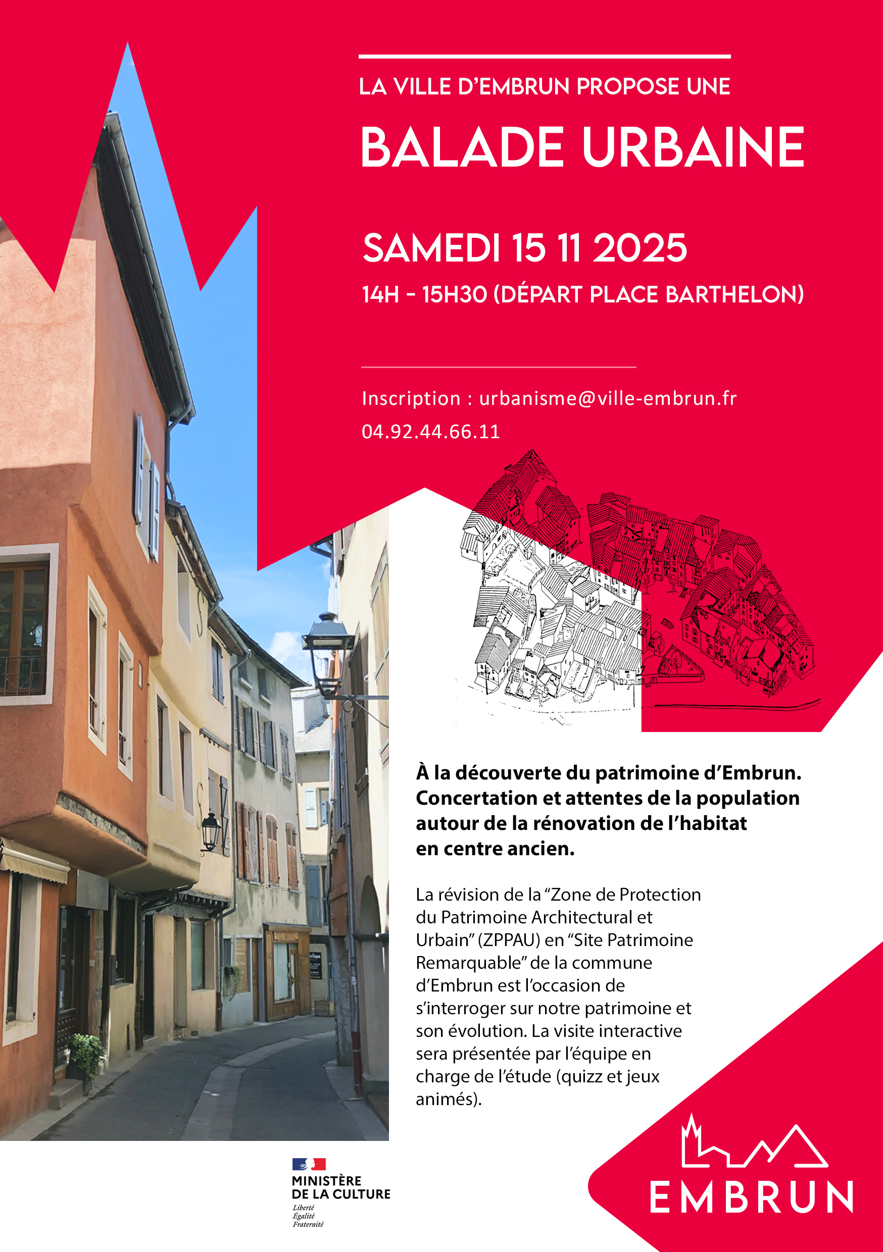 Balade urbaine  Embrun et visite commente