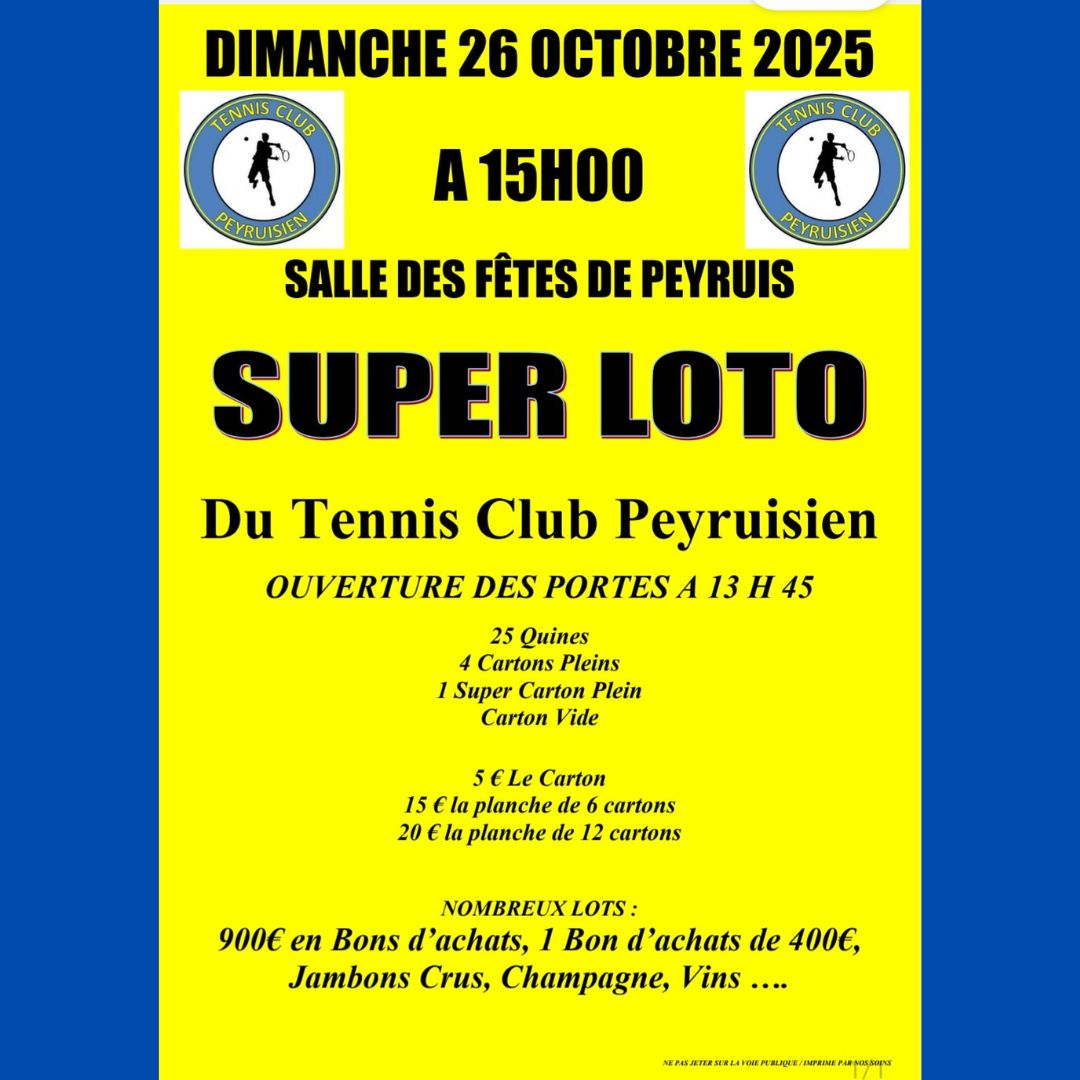 Super loto du Tennis Club