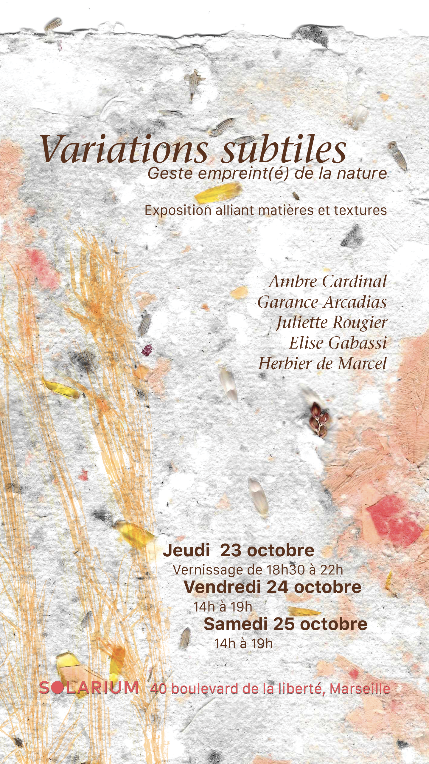 Exposition Variations subtiles - Geste empreint() de la nature