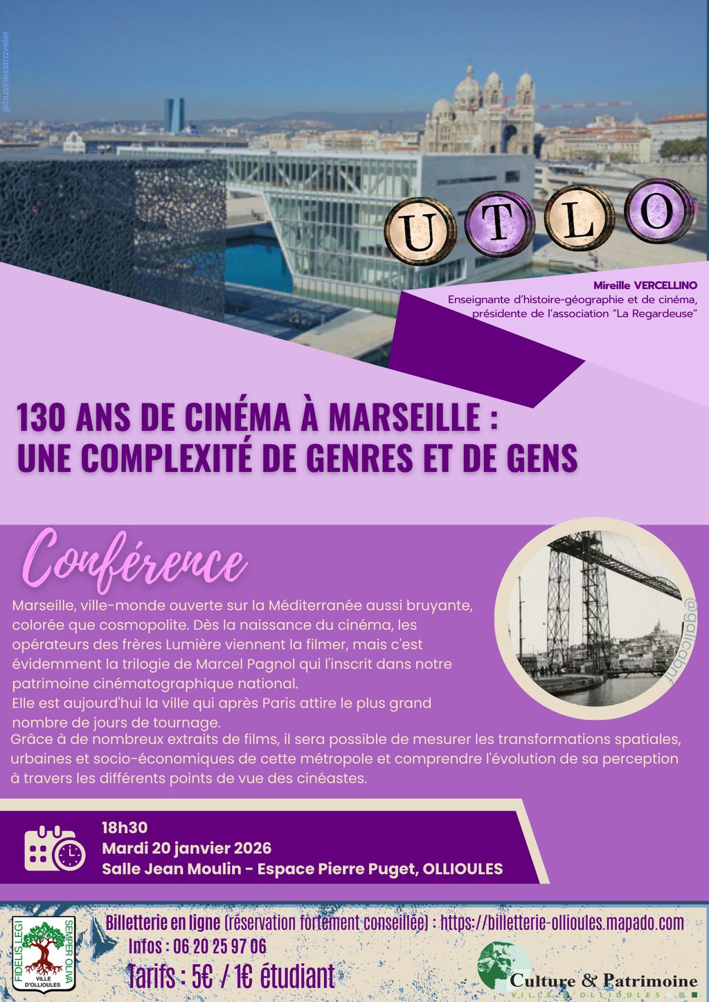 UTLO - Confrence : 130 ans de cinma  Marseille : une complexit de genres et de gens