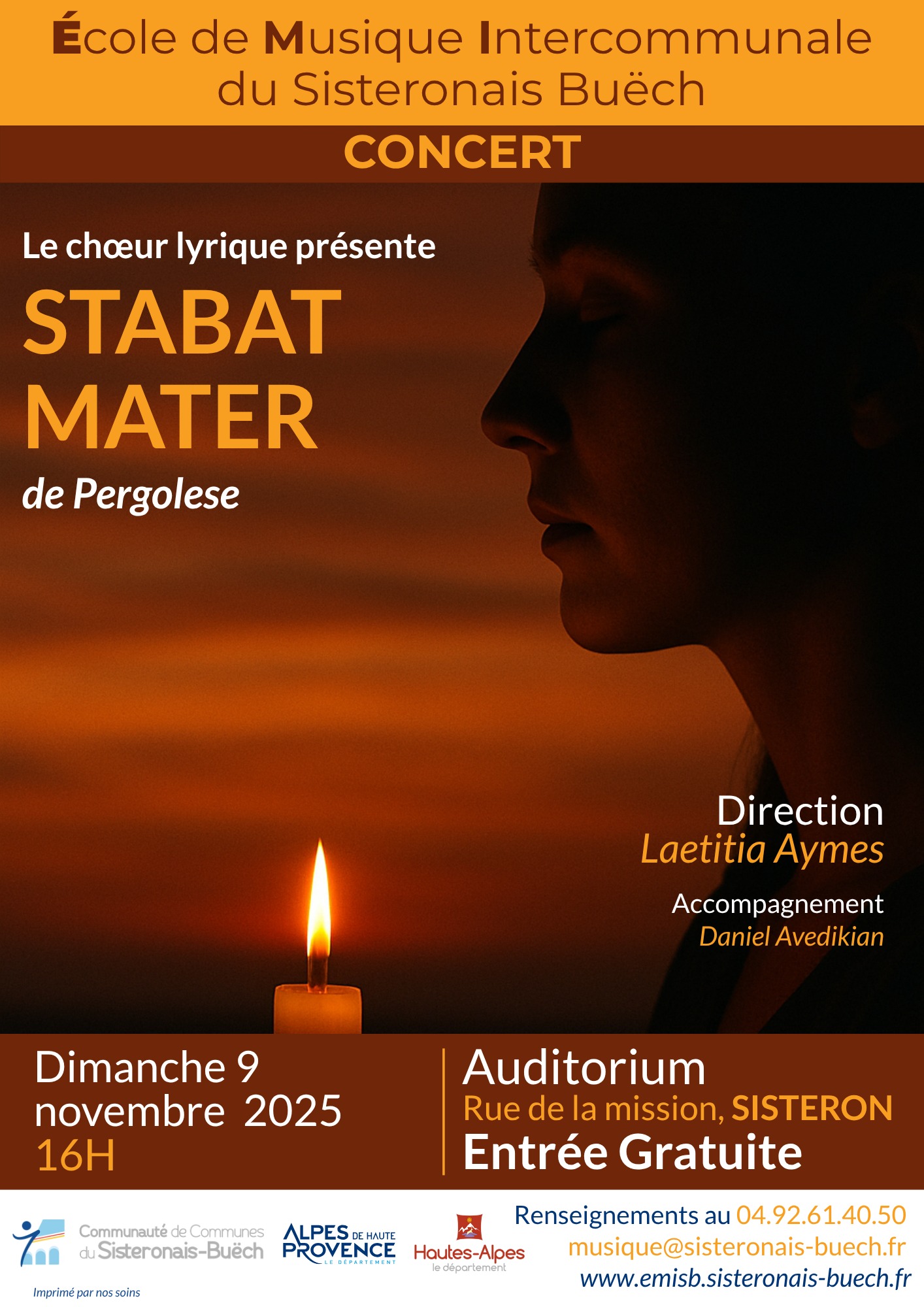 Concert : le Stabat Mater de Pergolese par le Chur lyrique de lcole de musique intercommunale