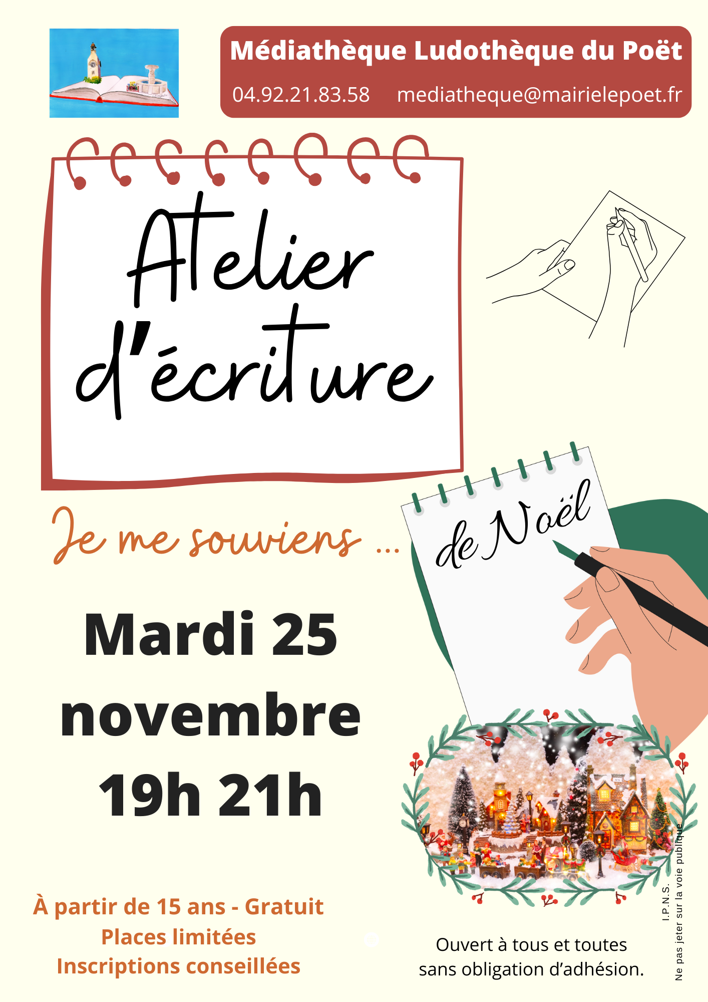 Atelier d'criture pour ados et adultes